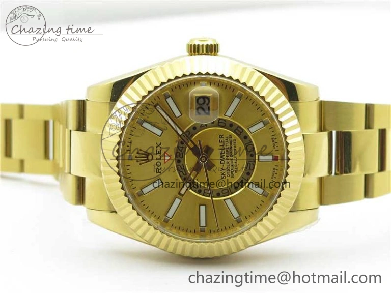 Versatile Sky-Dweller 326934 YG AIF Gold Dial on YG Bracelet A23J to 2785