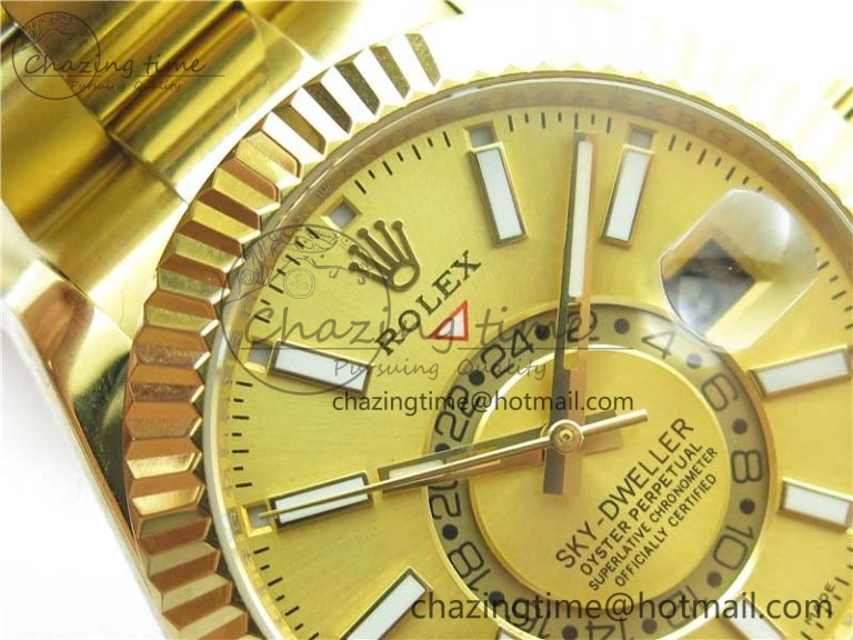 Versatile Sky-Dweller 326934 YG AIF Gold Dial on YG Bracelet A23J to 2785