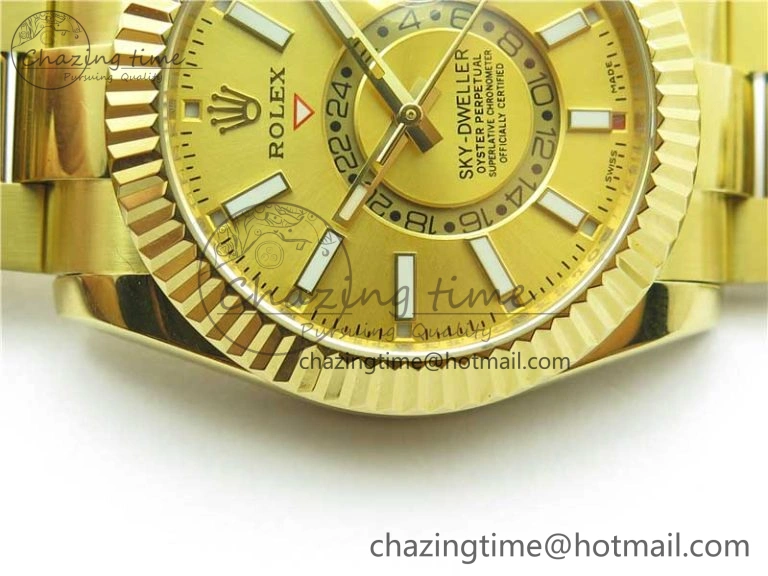 Versatile Sky-Dweller 326934 YG AIF Gold Dial on YG Bracelet A23J to 2785