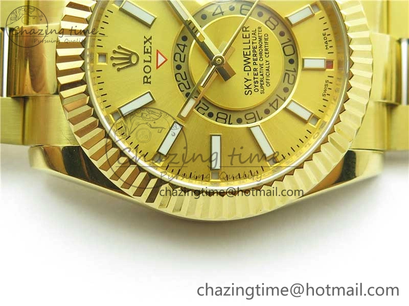 Versatile Sky-Dweller 326934 YG AIF Gold Dial on YG Bracelet A23J to 2785