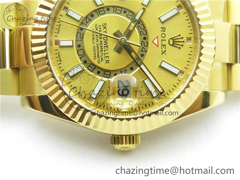 Versatile Sky-Dweller 326934 YG AIF Gold Dial on YG Bracelet A23J to 2785