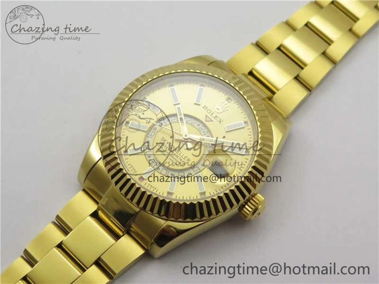 Versatile Sky-Dweller 326934 YG AIF Gold Dial on YG Bracelet A23J to 2785