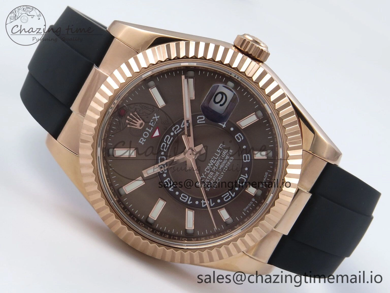 AllSeason Sky-Dweller 336235 RG ZF 1:1 Best Edition Brown Dial on Oysterflex Strap A23J (Gain Weight) 909