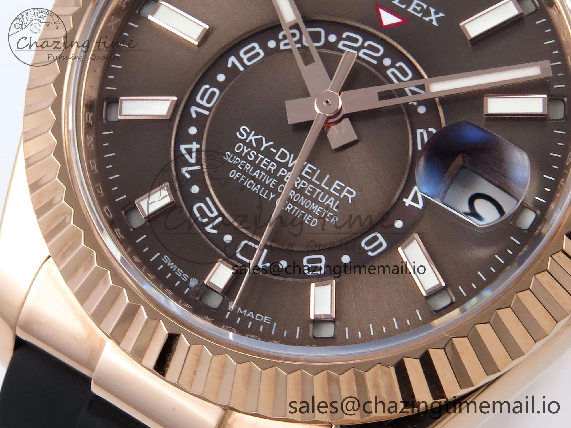 AllSeason Sky-Dweller 336235 RG ZF 1:1 Best Edition Brown Dial on Oysterflex Strap A23J (Gain Weight) 909