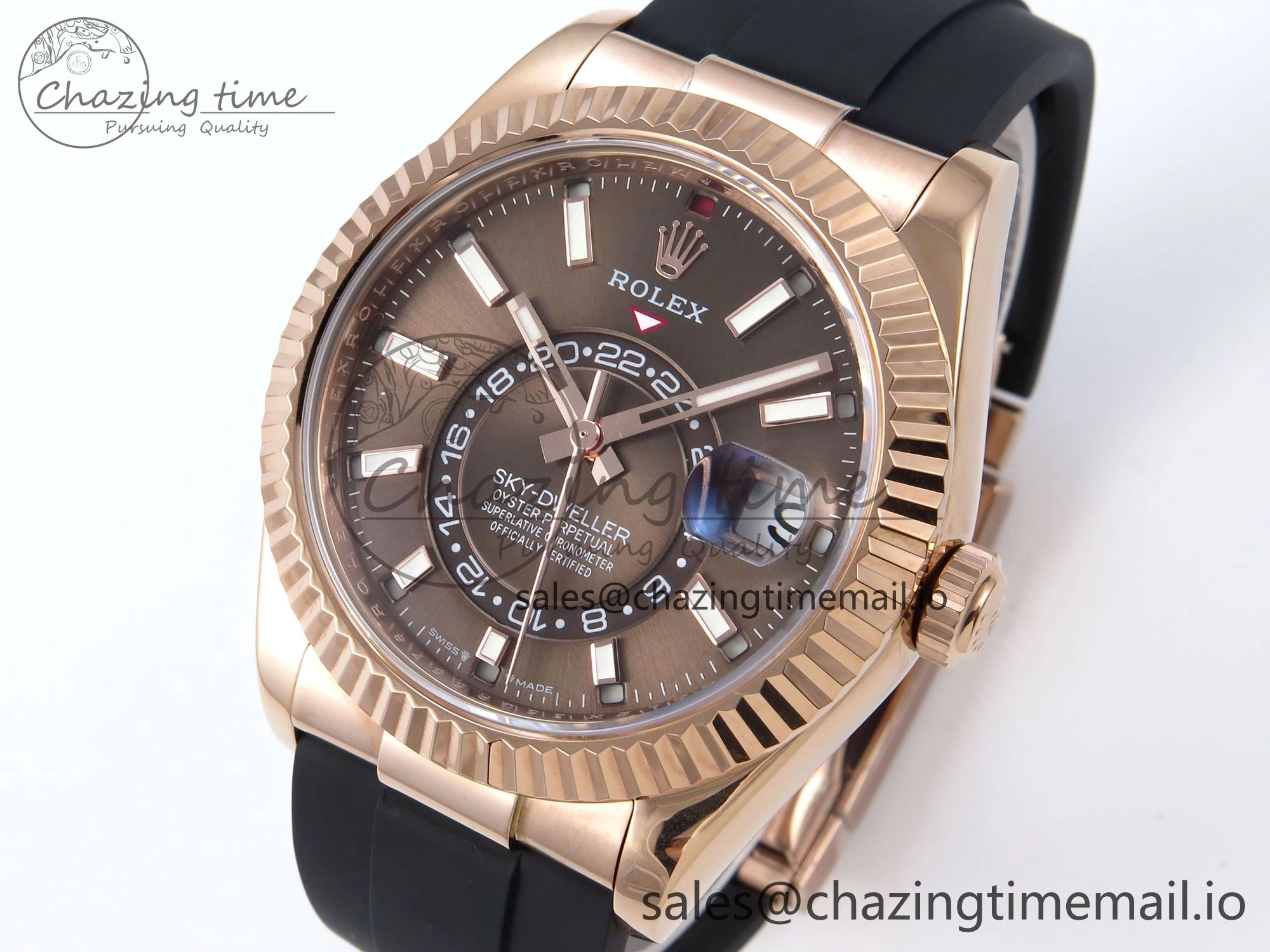 AllSeason Sky-Dweller 336235 RG ZF 1:1 Best Edition Brown Dial on Oysterflex Strap A23J (Gain Weight) 909