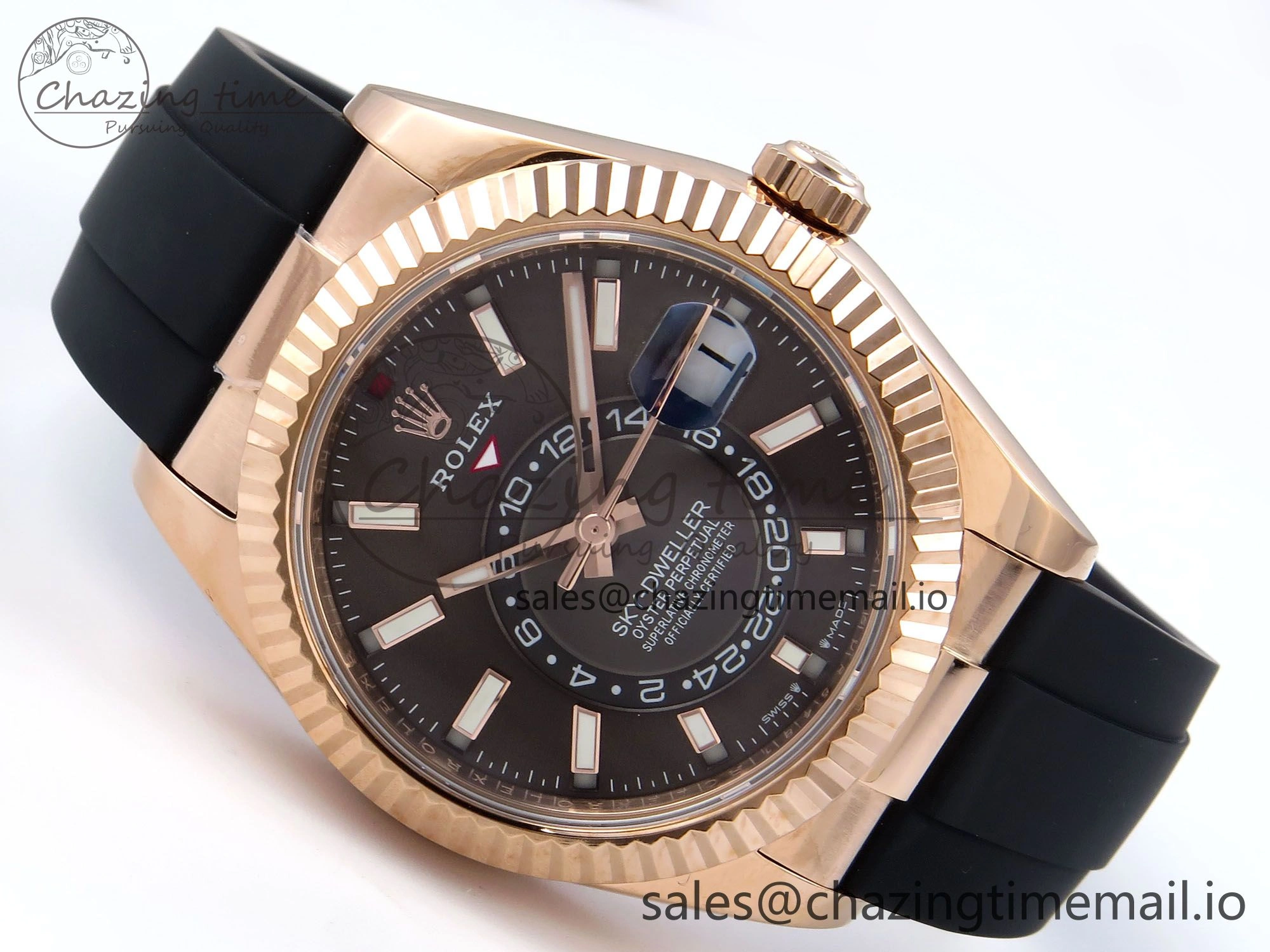Sky-Dweller 336235 RG ZF 1:1 Best Edition Gray Dial on Oysterflex Strap A23J (Gain Weight) Seasonal 908