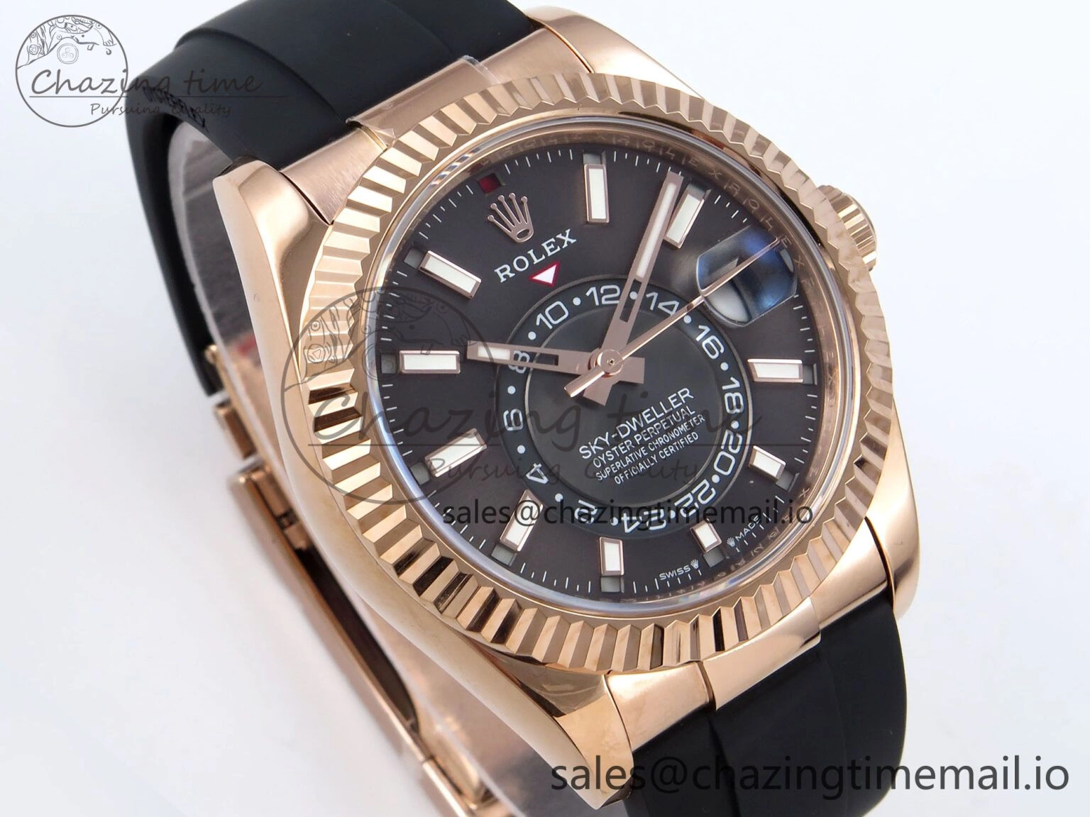 Sky-Dweller 336235 RG ZF 1:1 Best Edition Gray Dial on Oysterflex Strap A23J (Gain Weight) Seasonal 908