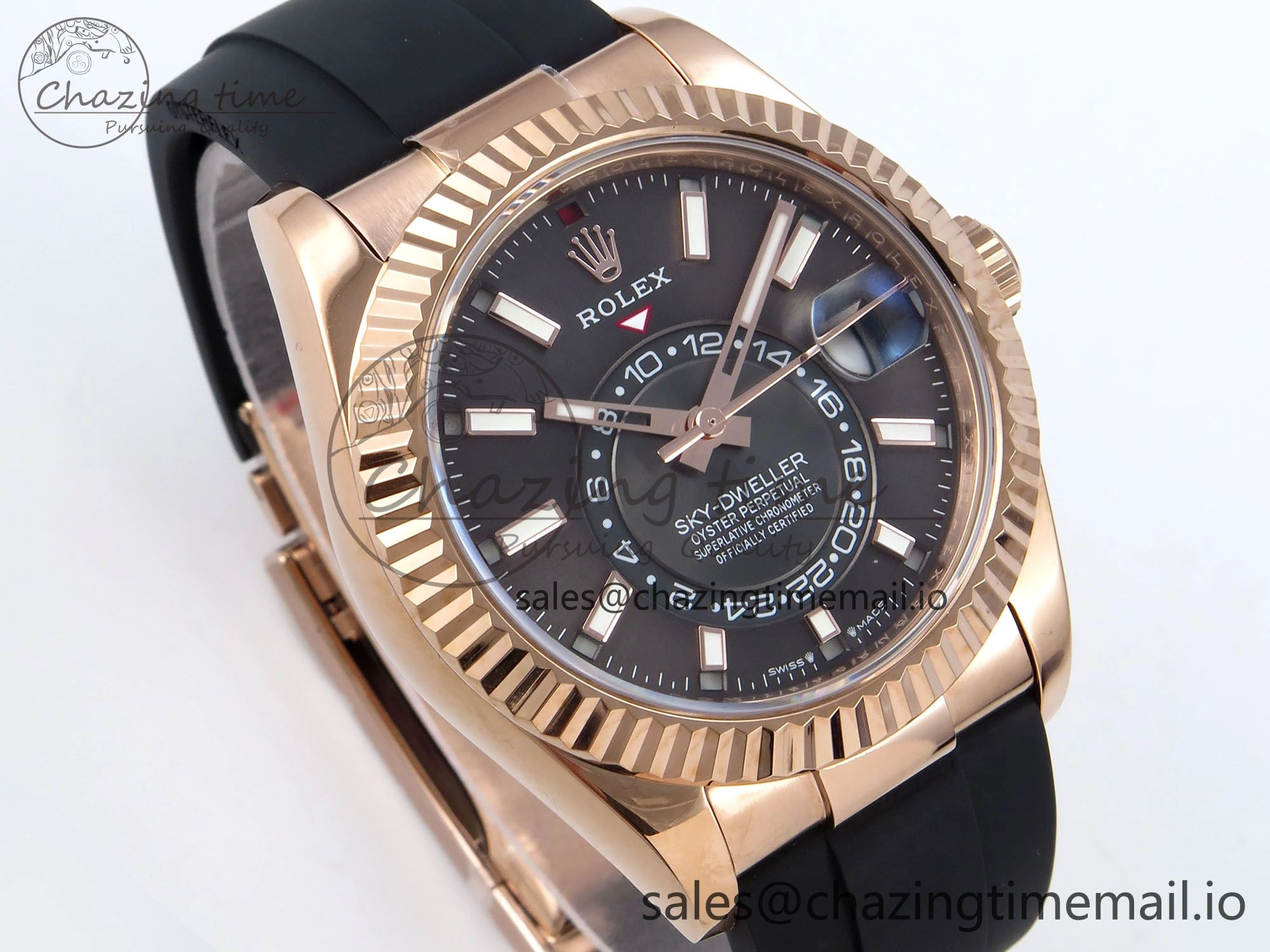 Sky-Dweller 336235 RG ZF 1:1 Best Edition Gray Dial on Oysterflex Strap A23J (Gain Weight) Seasonal 908