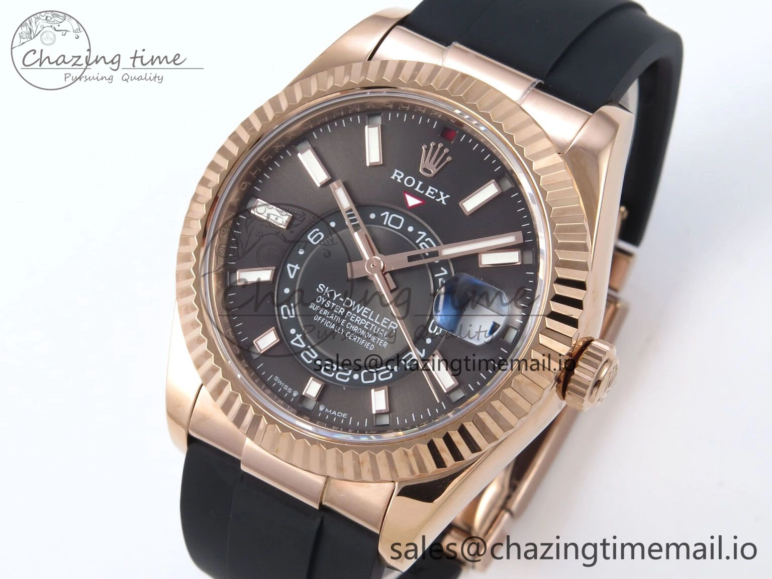 Sky-Dweller 336235 RG ZF 1:1 Best Edition Gray Dial on Oysterflex Strap A23J (Gain Weight) Seasonal 908