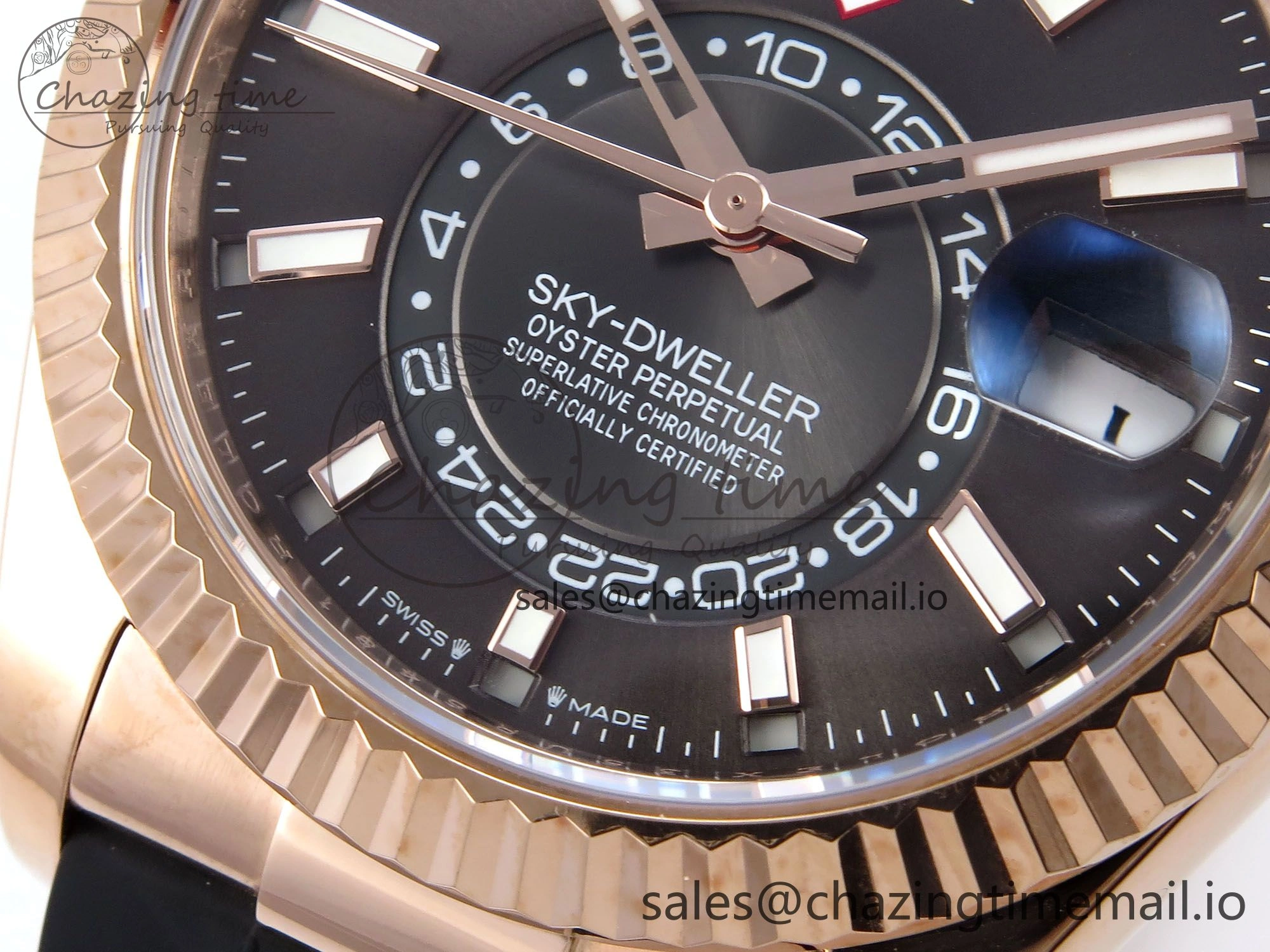 Sky-Dweller 336235 RG ZF 1:1 Best Edition Gray Dial on Oysterflex Strap A23J (Gain Weight) Seasonal 908