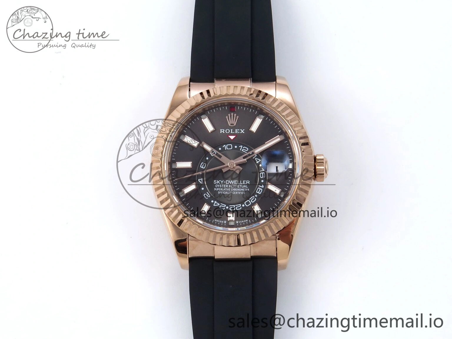 Sky-Dweller 336235 RG ZF 1:1 Best Edition Gray Dial on Oysterflex Strap A23J (Gain Weight) Seasonal 908