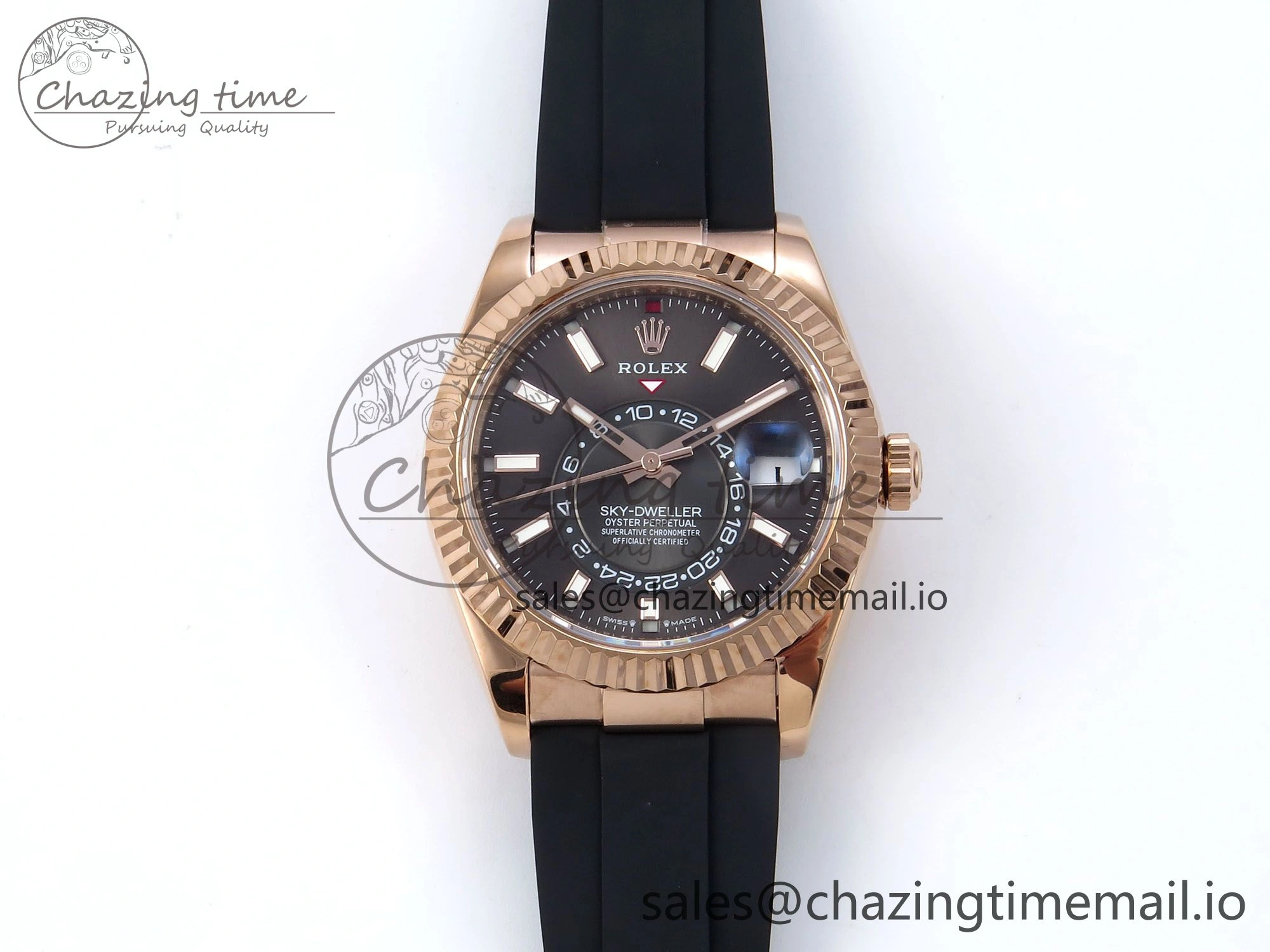 Sky-Dweller 336235 RG ZF 1:1 Best Edition Gray Dial on Oysterflex Strap A23J (Gain Weight) Seasonal 908