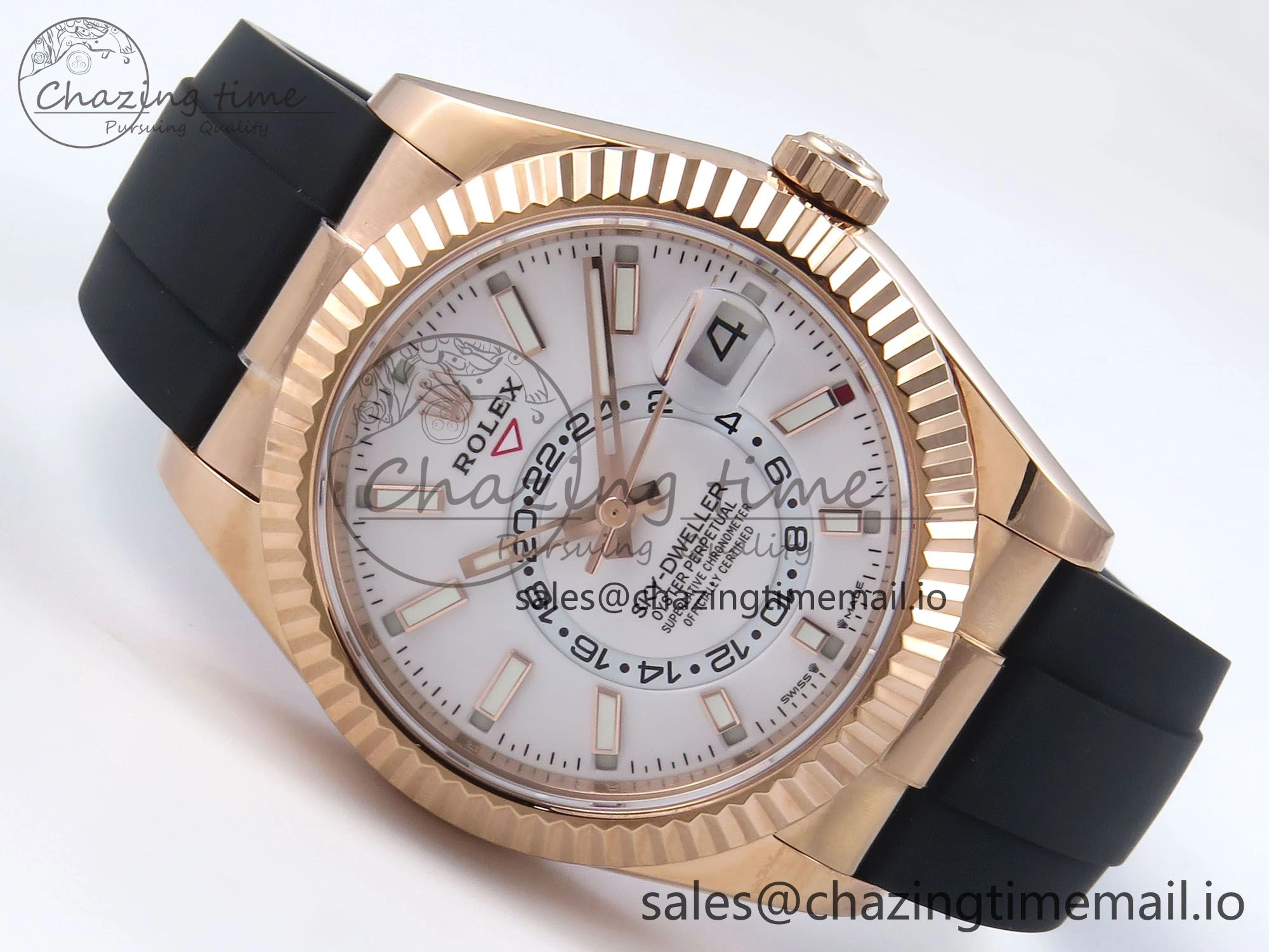 MoistureWicking Sky-Dweller 336235 RG ZF 1:1 Best Edition White Dial on Oysterflex Strap A23J (Gain Weight) 907
