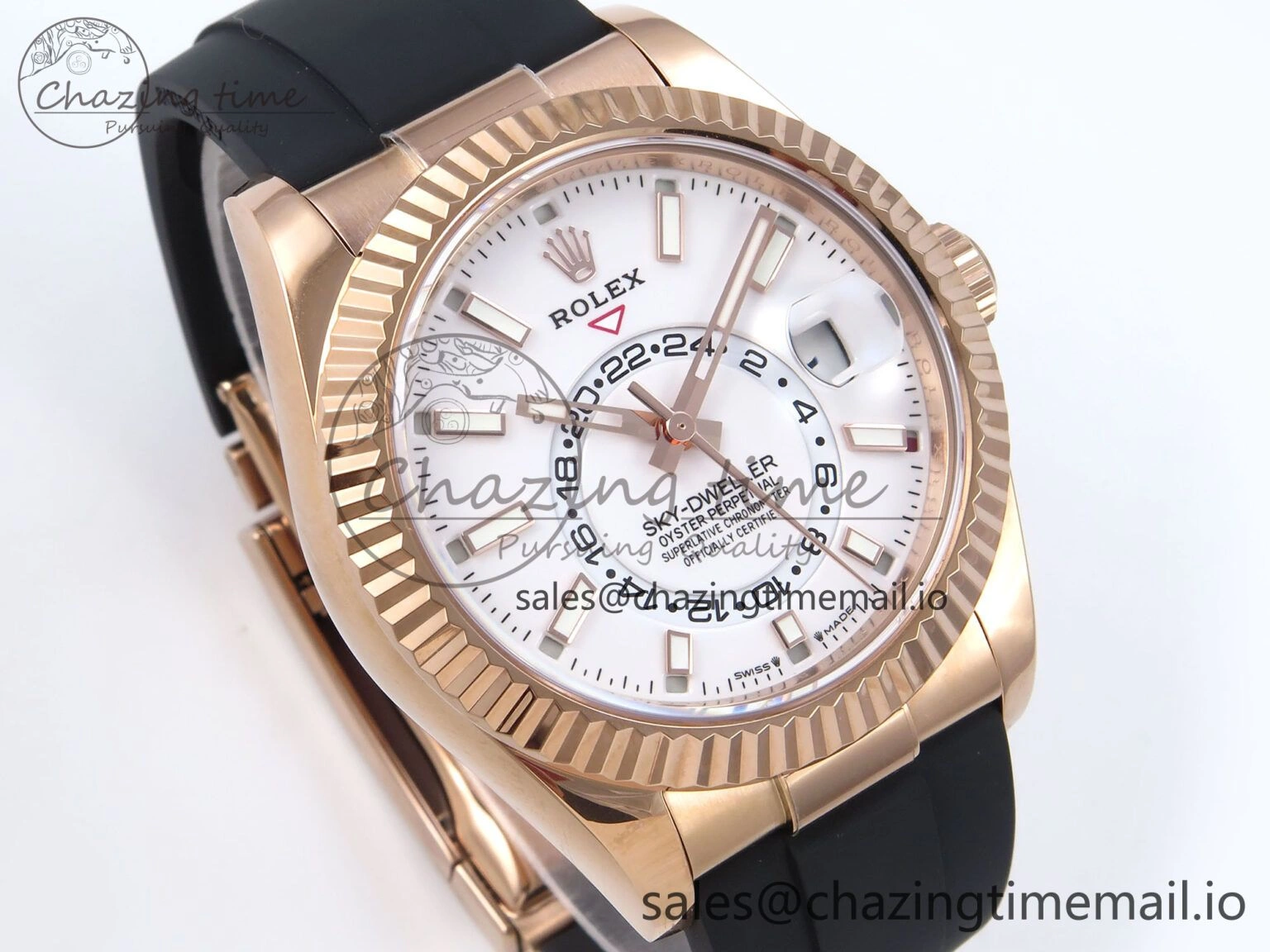 MoistureWicking Sky-Dweller 336235 RG ZF 1:1 Best Edition White Dial on Oysterflex Strap A23J (Gain Weight) 907