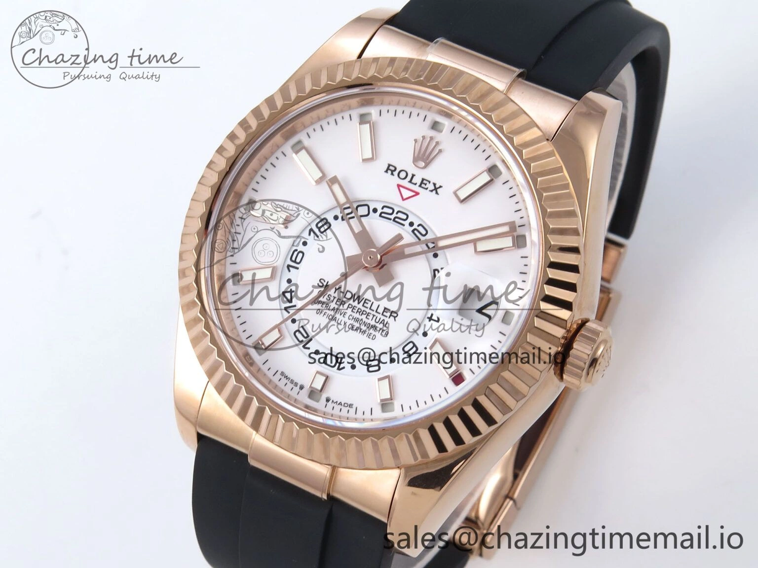 MoistureWicking Sky-Dweller 336235 RG ZF 1:1 Best Edition White Dial on Oysterflex Strap A23J (Gain Weight) 907