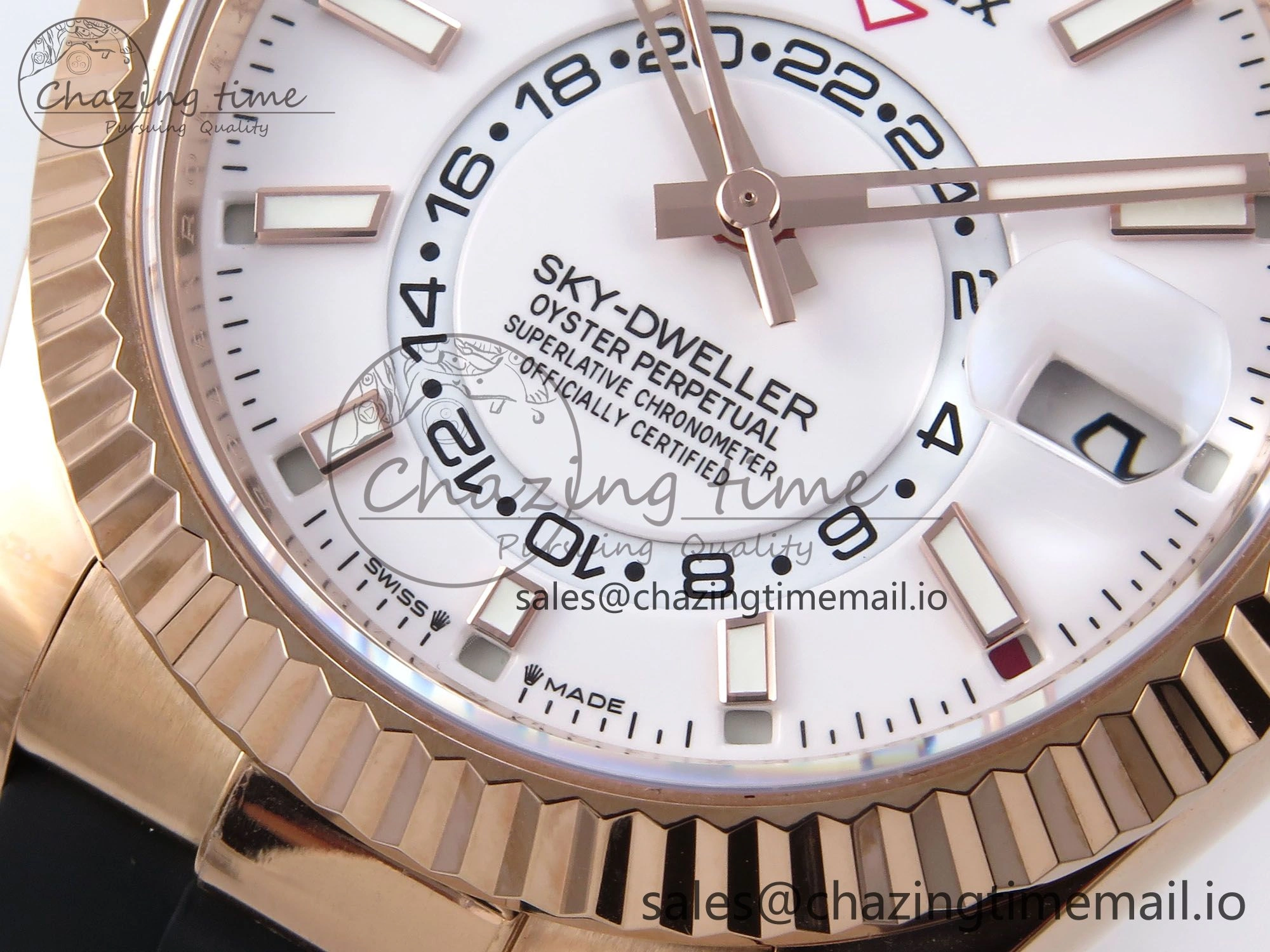 MoistureWicking Sky-Dweller 336235 RG ZF 1:1 Best Edition White Dial on Oysterflex Strap A23J (Gain Weight) 907
