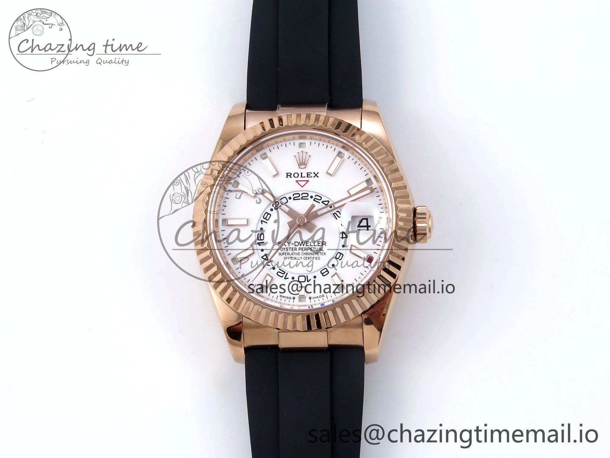 MoistureWicking Sky-Dweller 336235 RG ZF 1:1 Best Edition White Dial on Oysterflex Strap A23J (Gain Weight) 907