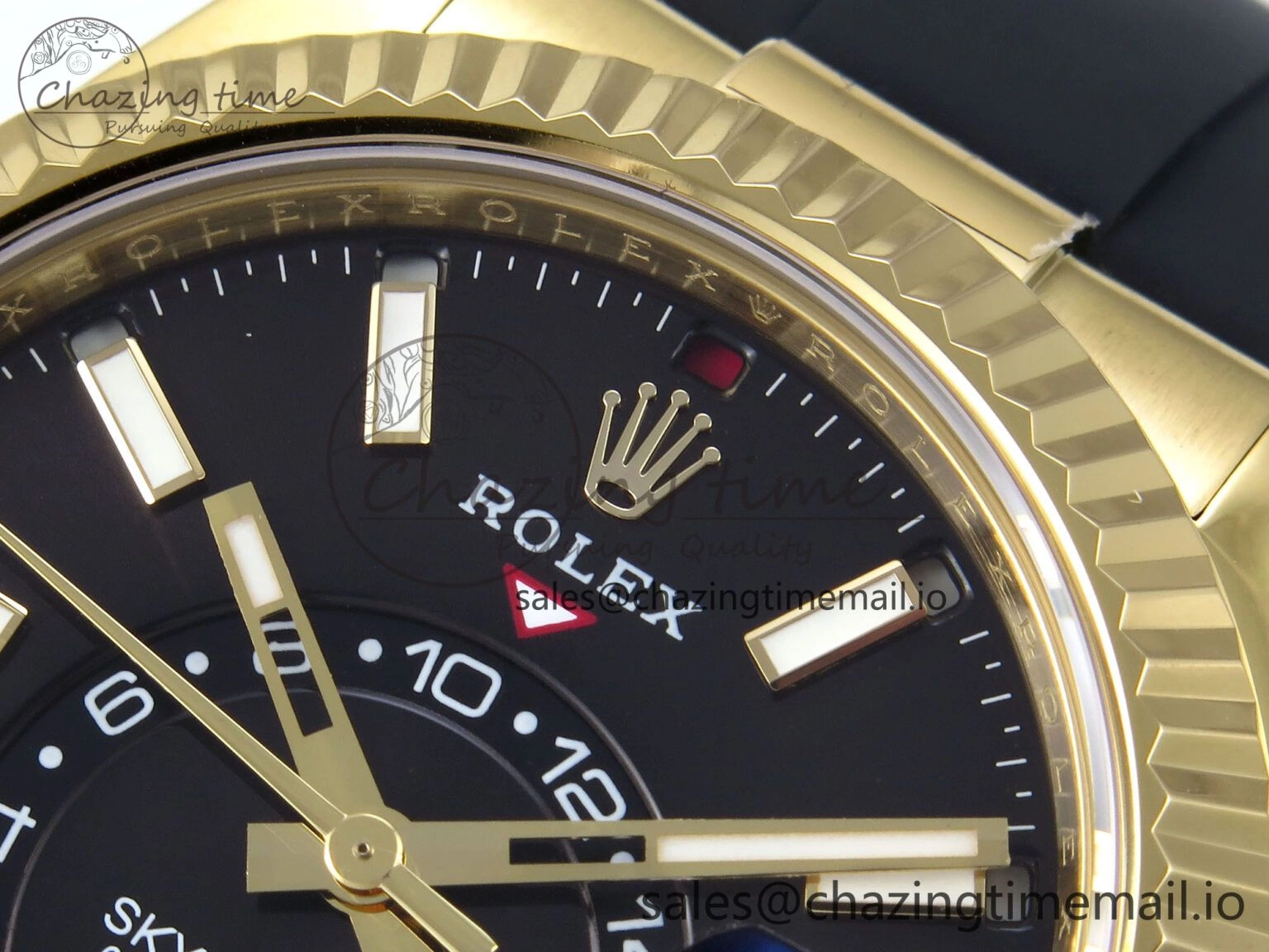 Sky-Dweller 336238 YG ZF 1:1 Best Edition Black Dial on Oysterflex Strap A23J (Gain Weight) Attractive 903