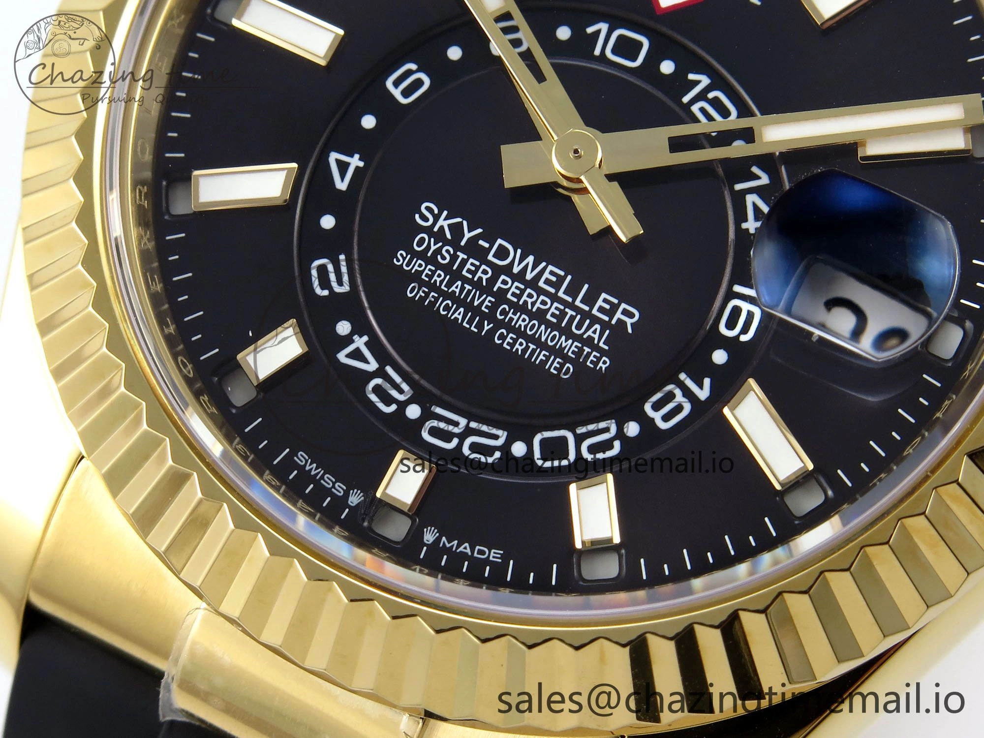 Sky-Dweller 336238 YG ZF 1:1 Best Edition Black Dial on Oysterflex Strap A23J (Gain Weight) Attractive 903