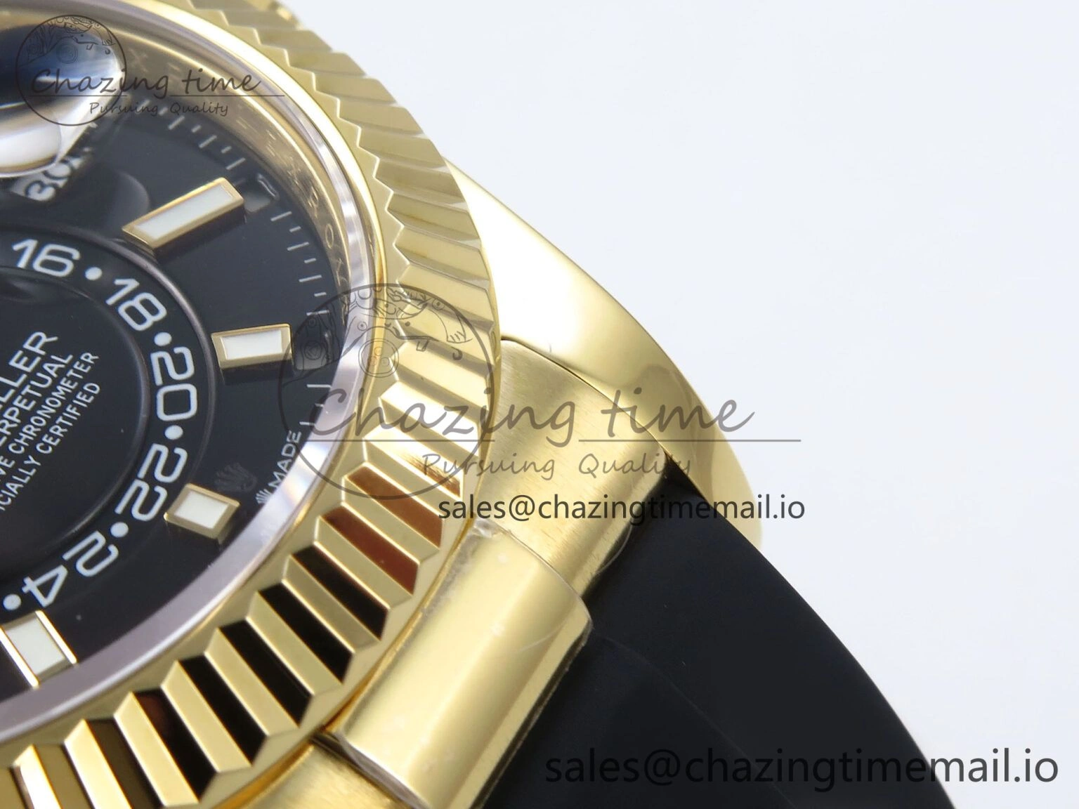 Sky-Dweller 336238 YG ZF 1:1 Best Edition Black Dial on Oysterflex Strap A23J (Gain Weight) Attractive 903