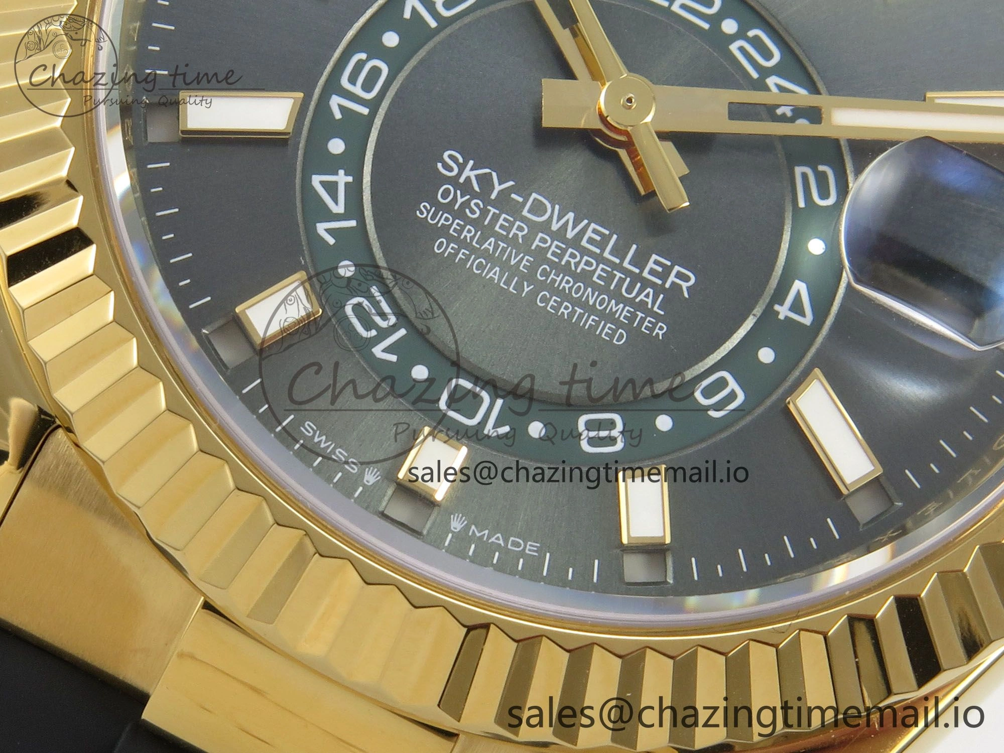 Sky-Dweller 336238 YG ZF 1:1 Best Edition Mint Green Dial on Oysterflex Rubber Strap Asian 2824(Gain Weight) MoistureWicking 32