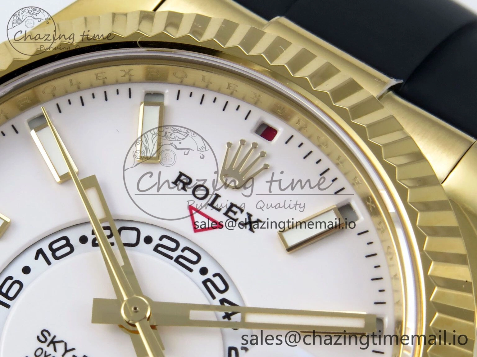 WrinkleFree Sky-Dweller 336238 YG ZF 1:1 Best Edition White Dial on Oysterflex Strap A23J (Gain Weight) 904
