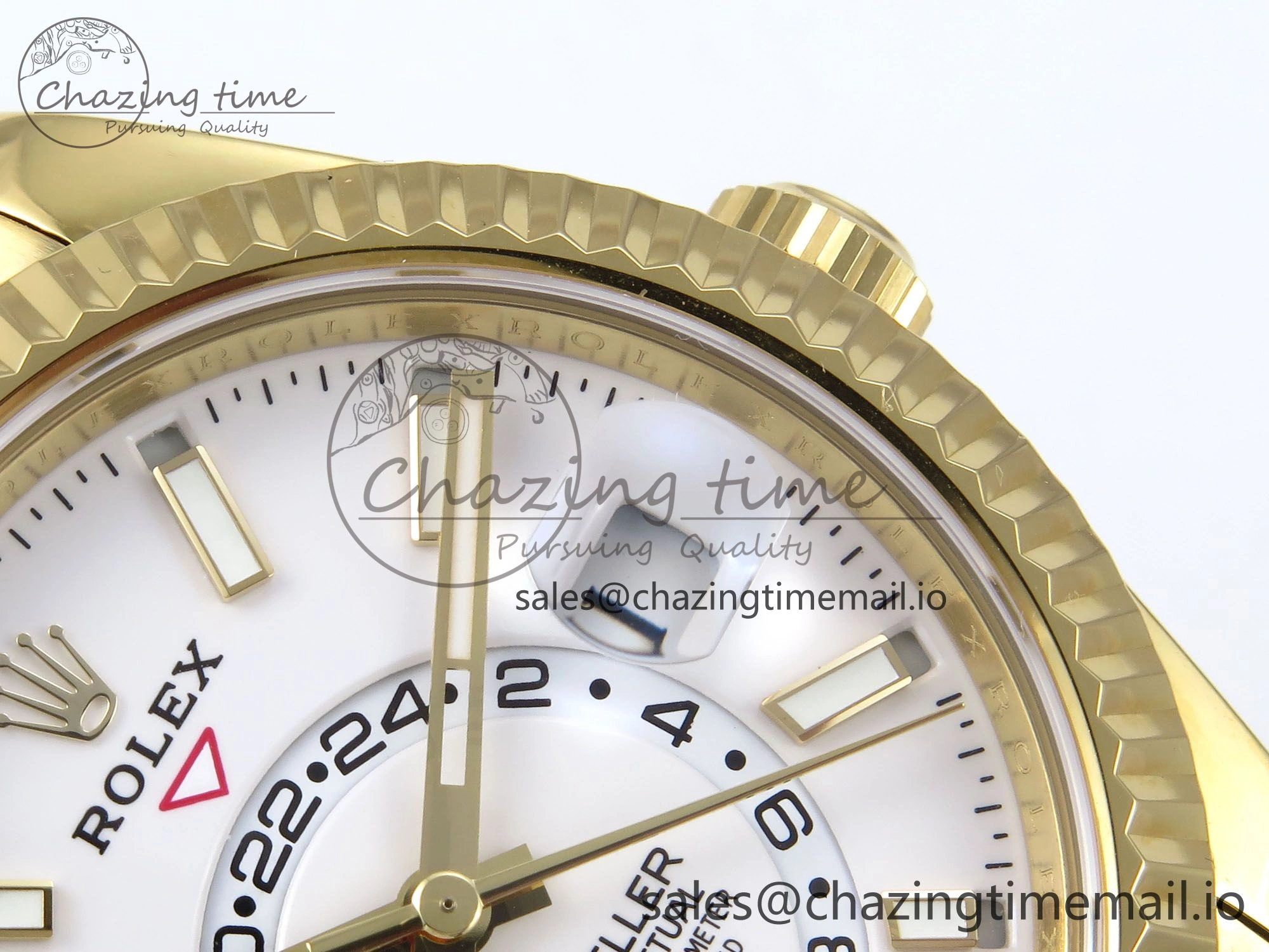 WrinkleFree Sky-Dweller 336238 YG ZF 1:1 Best Edition White Dial on Oysterflex Strap A23J (Gain Weight) 904