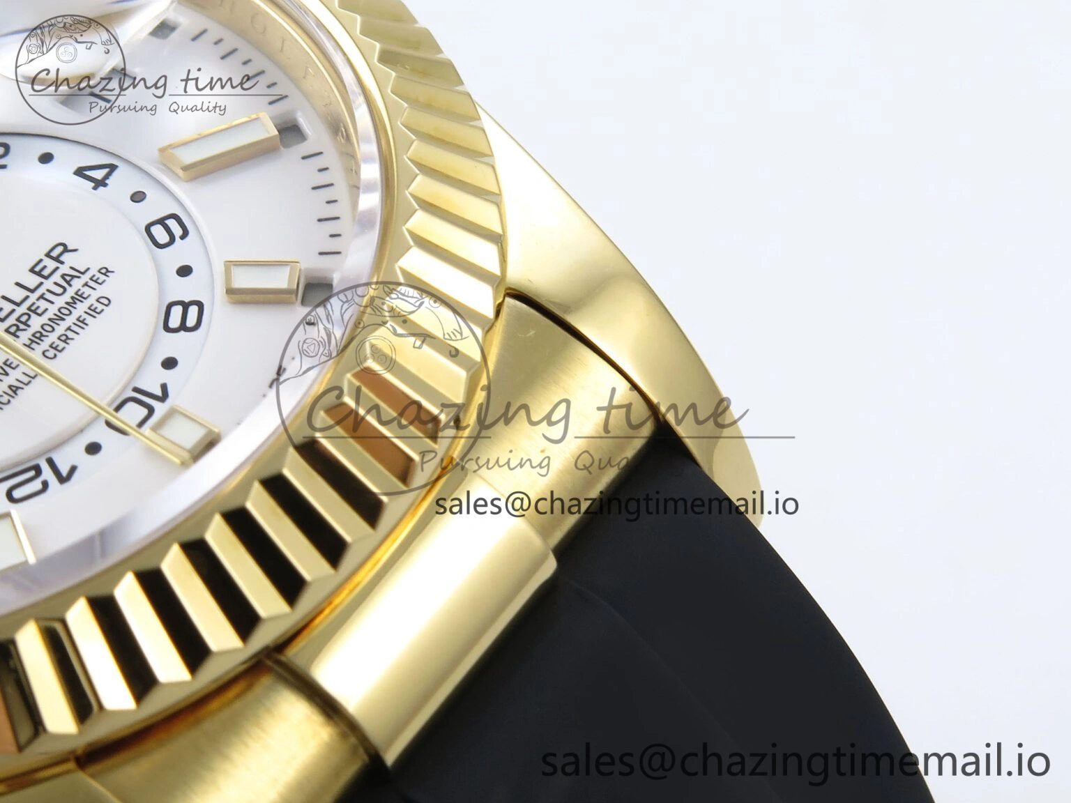 WrinkleFree Sky-Dweller 336238 YG ZF 1:1 Best Edition White Dial on Oysterflex Strap A23J (Gain Weight) 904