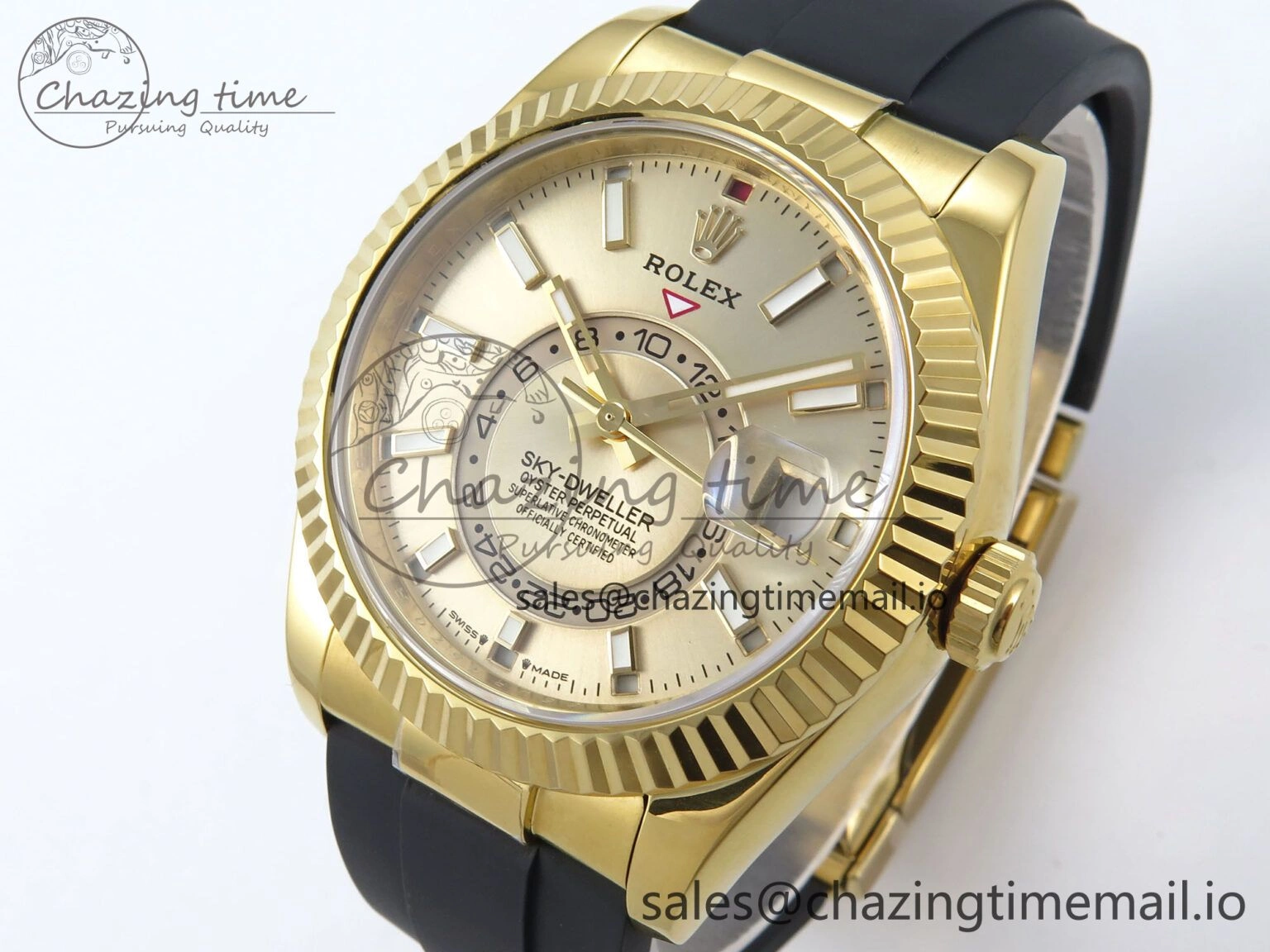 Sky-Dweller 336238 YG ZF 1:1 Best Edition YG Dial on Oysterflex Strap A23J (Gain Weight) ZeroBulk 905