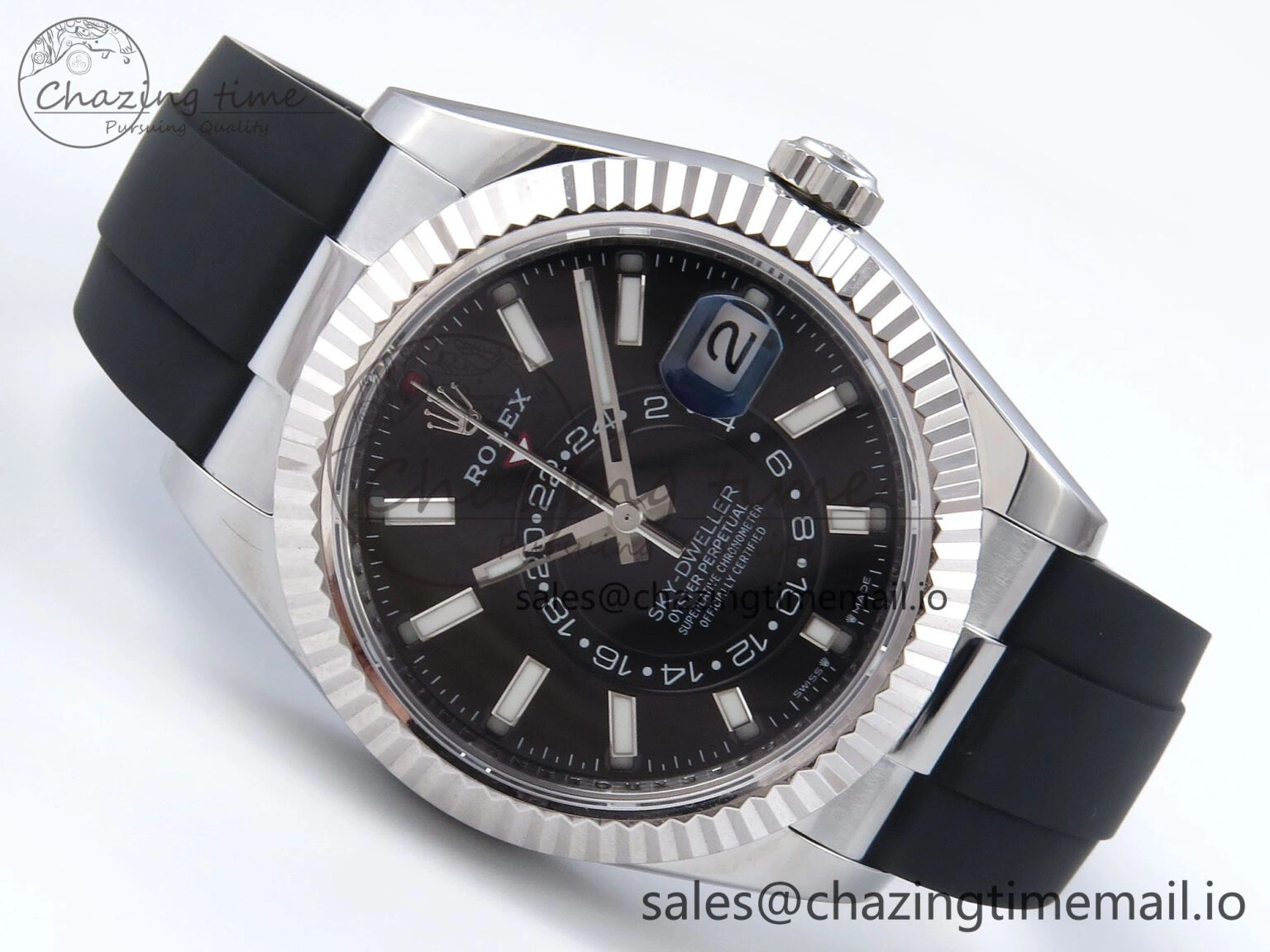 Sky-Dweller 336239 SS ZF 1:1 Best Edition Black Dial on Oysterflex Strap A23J (Gain Weight) Trendsetting 911