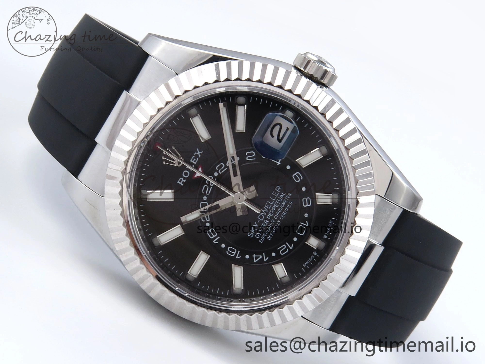 Sky-Dweller 336239 SS ZF 1:1 Best Edition Black Dial on Oysterflex Strap A23J (Gain Weight) Trendsetting 911
