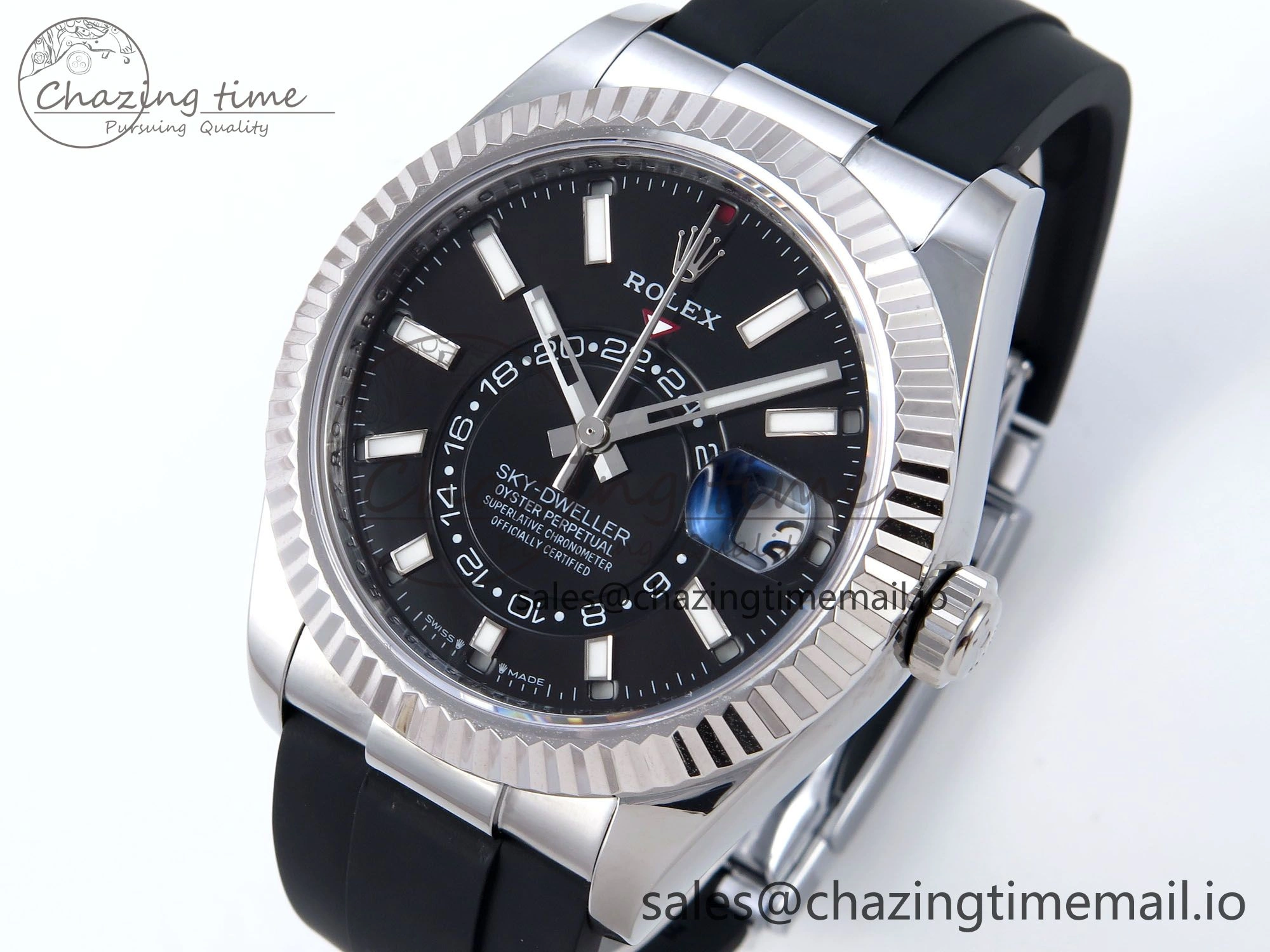 Sky-Dweller 336239 SS ZF 1:1 Best Edition Black Dial on Oysterflex Strap A23J (Gain Weight) Trendsetting 911