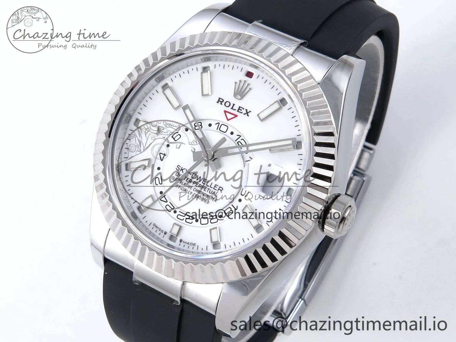 Sky-Dweller 336239 SS ZF 1:1 Best Edition White Dial on Oysterflex Strap A23J (Gain Weight) Efficient 910