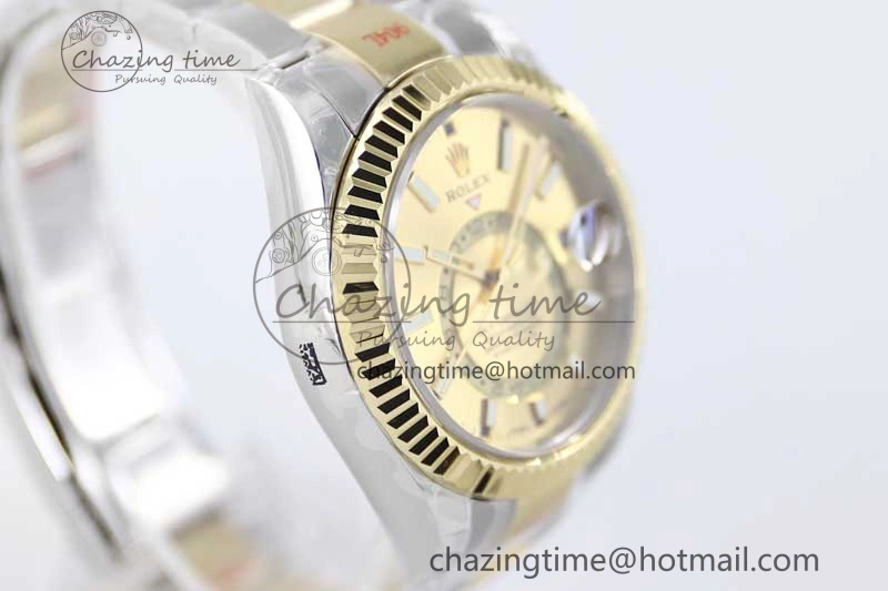 Snug Sky-Dweller 904L SS YG Noob 1:1 Best Edition Gold Dial on SS YG Bracelet Asian 23J to 2384