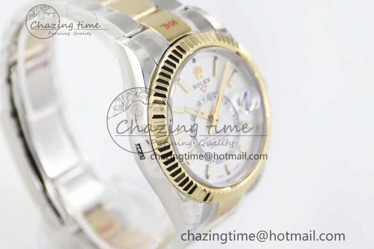 Attractive Sky-Dweller 904L SS YG Noob 1:1 Best Edition White Dial on SS YG Bracelet Asian 23J to 2387