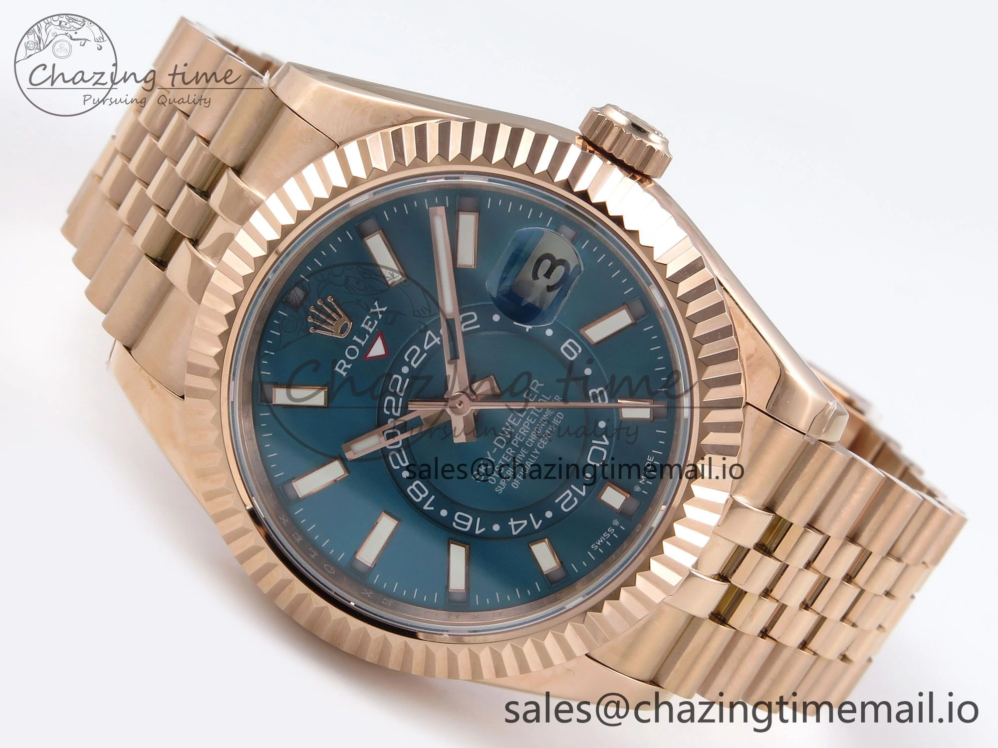 Sky-Dweller RG Noob Best Edition Blue Dial on RG Jubilee Bracelet A23J Packable 1189