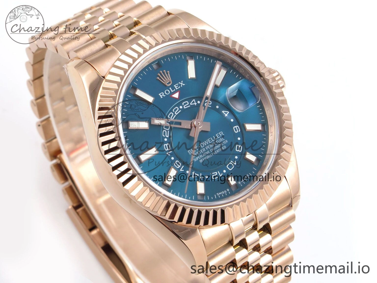 Sky-Dweller RG Noob Best Edition Blue Dial on RG Jubilee Bracelet A23J Packable 1189