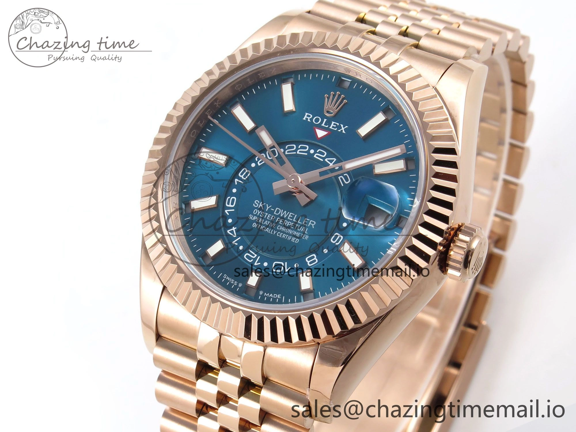 Sky-Dweller RG Noob Best Edition Blue Dial on RG Jubilee Bracelet A23J Packable 1189