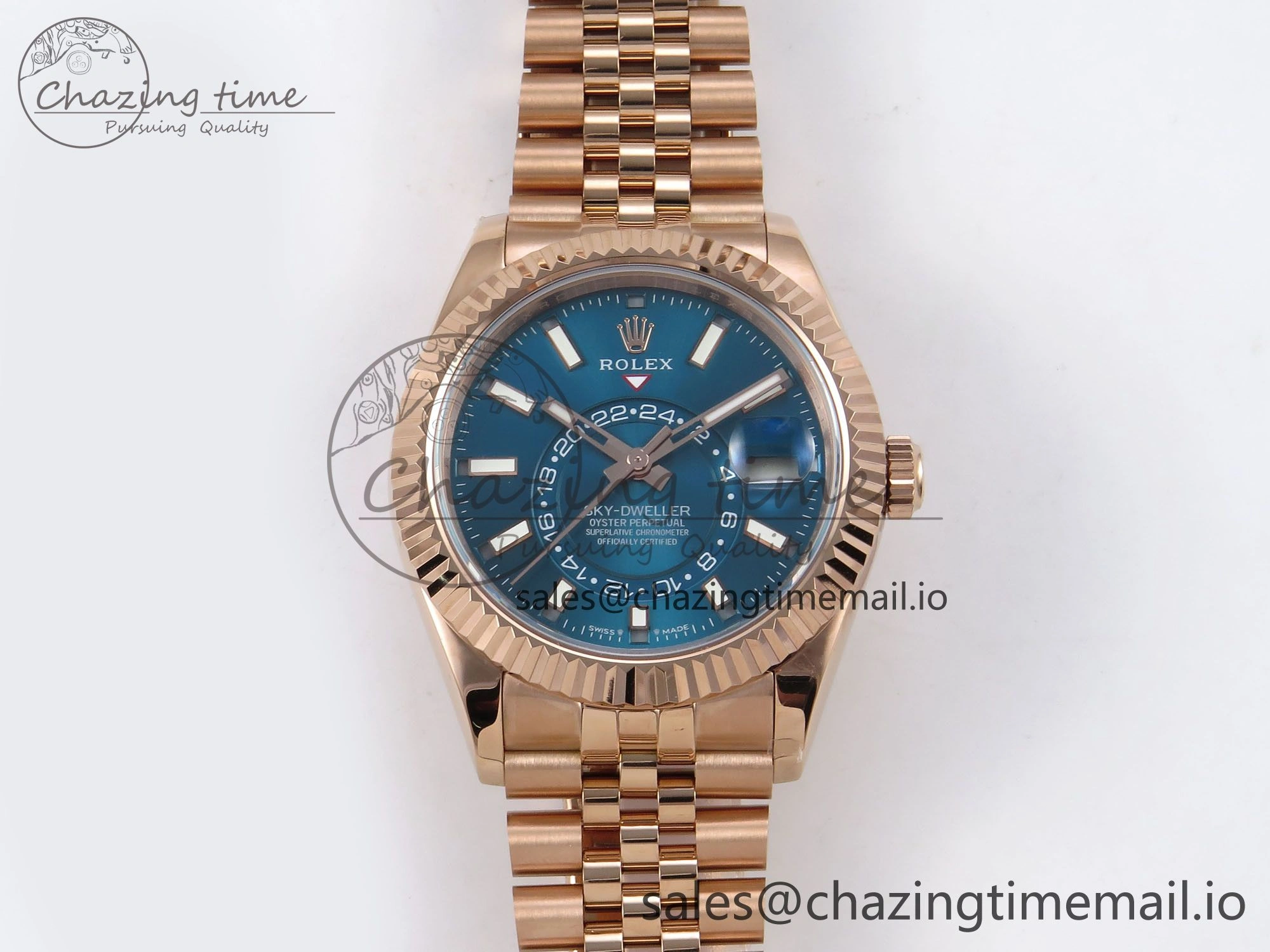Sky-Dweller RG Noob Best Edition Blue Dial on RG Jubilee Bracelet A23J Packable 1189