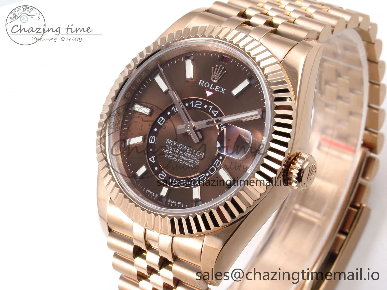 Sky-Dweller RG Noob Best Edition Brown Dial on RG Jubilee Bracelet A23J WrinkleFree 1190