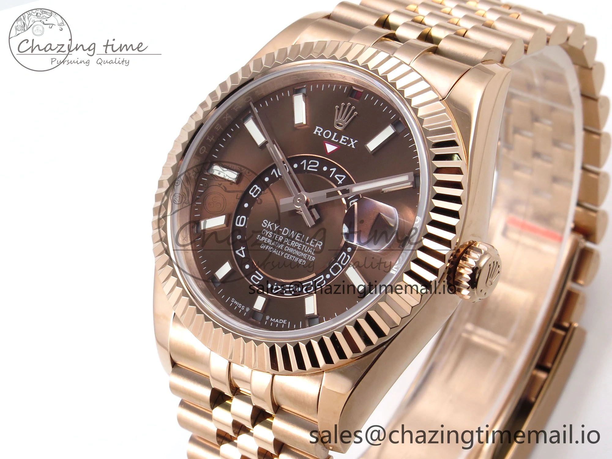 Sky-Dweller RG Noob Best Edition Brown Dial on RG Jubilee Bracelet A23J WrinkleFree 1190