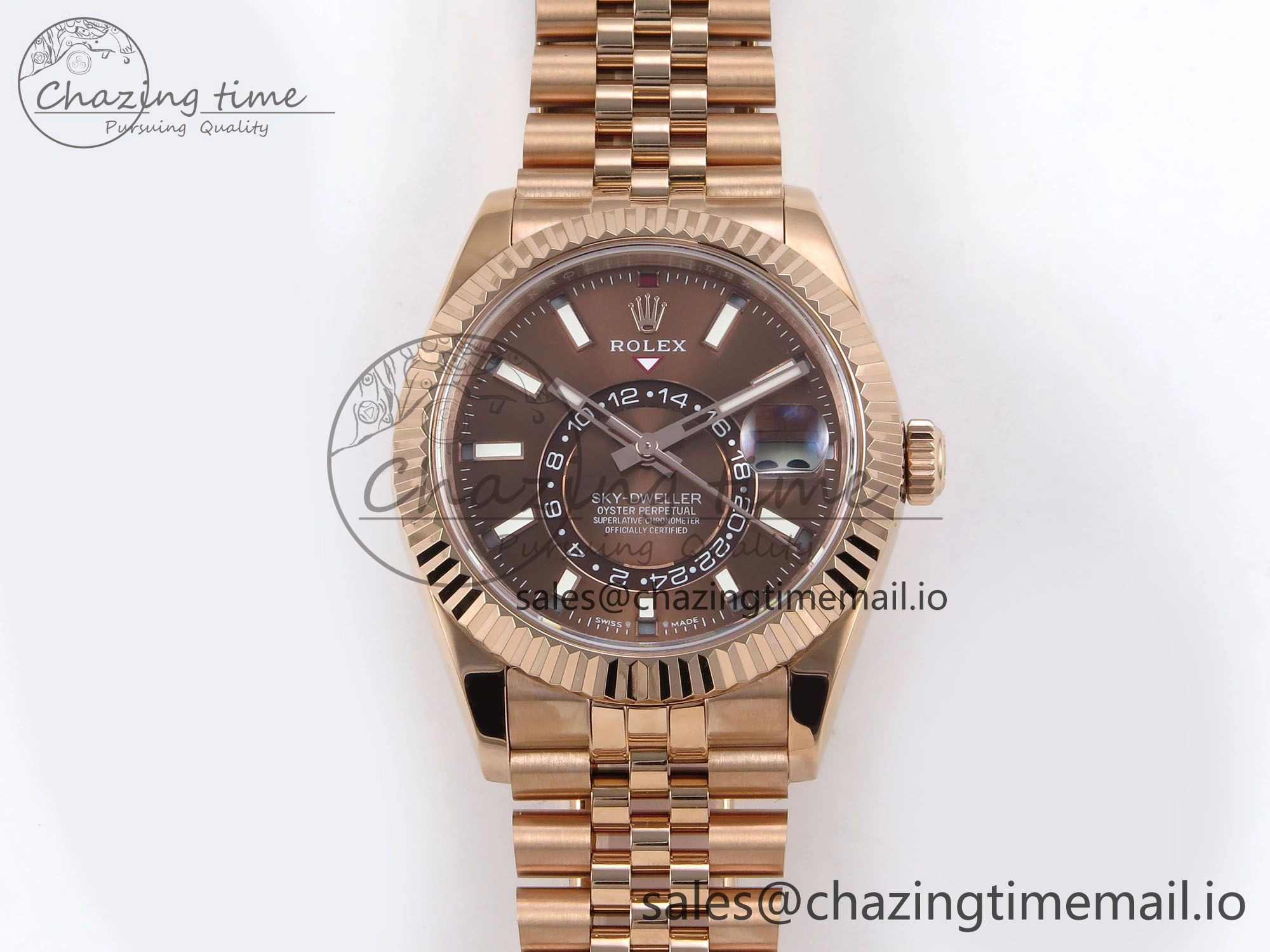 Sky-Dweller RG Noob Best Edition Brown Dial on RG Jubilee Bracelet A23J WrinkleFree 1190