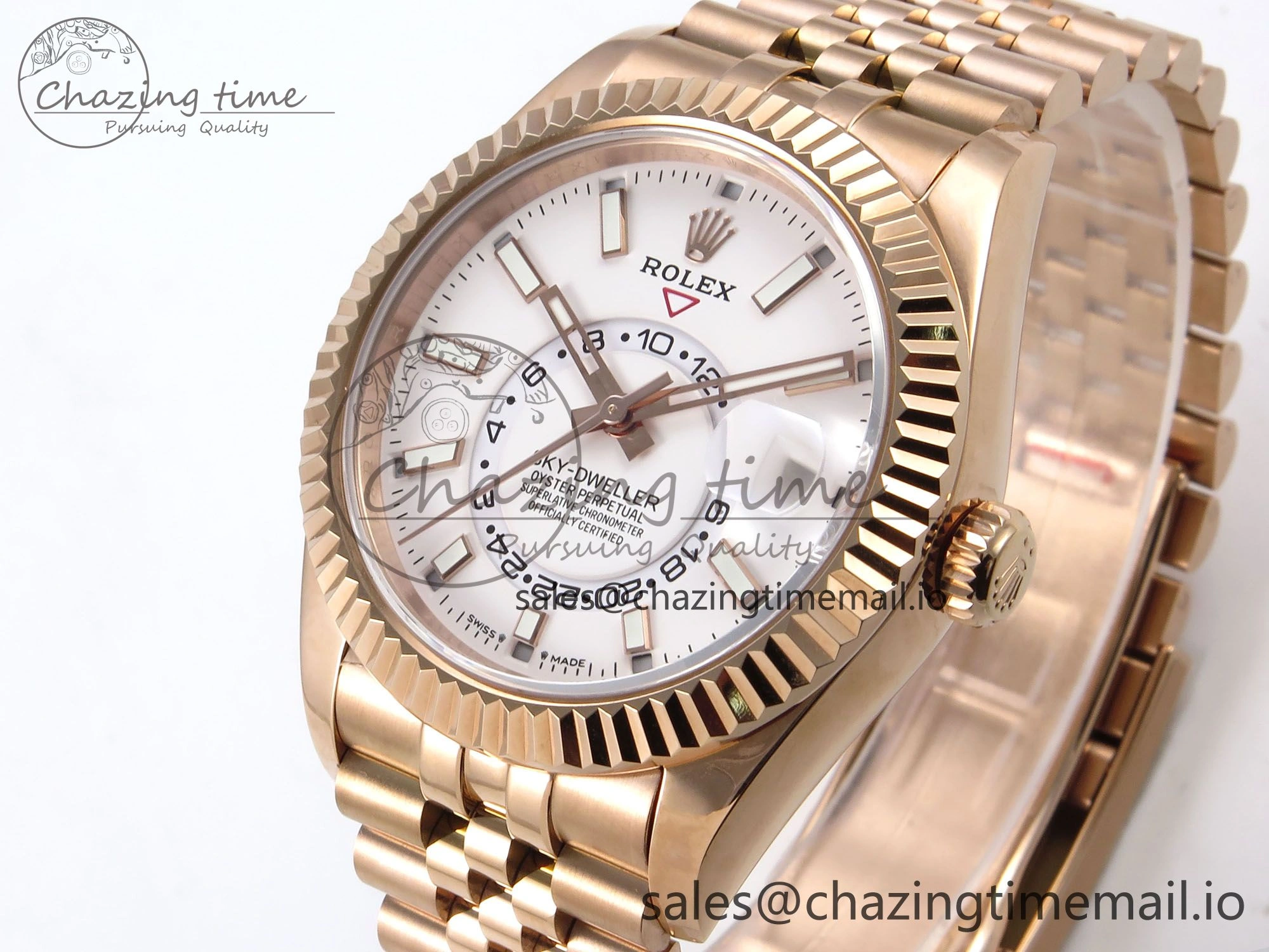 Sky-Dweller RG Noob Best Edition White Dial on RG Jubilee Bracelet A23J OnTrend 1186