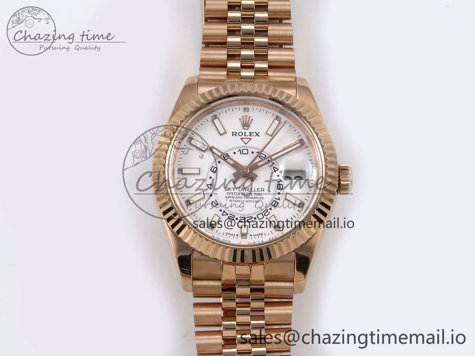 Sky-Dweller RG Noob Best Edition White Dial on RG Jubilee Bracelet A23J OnTrend 1186