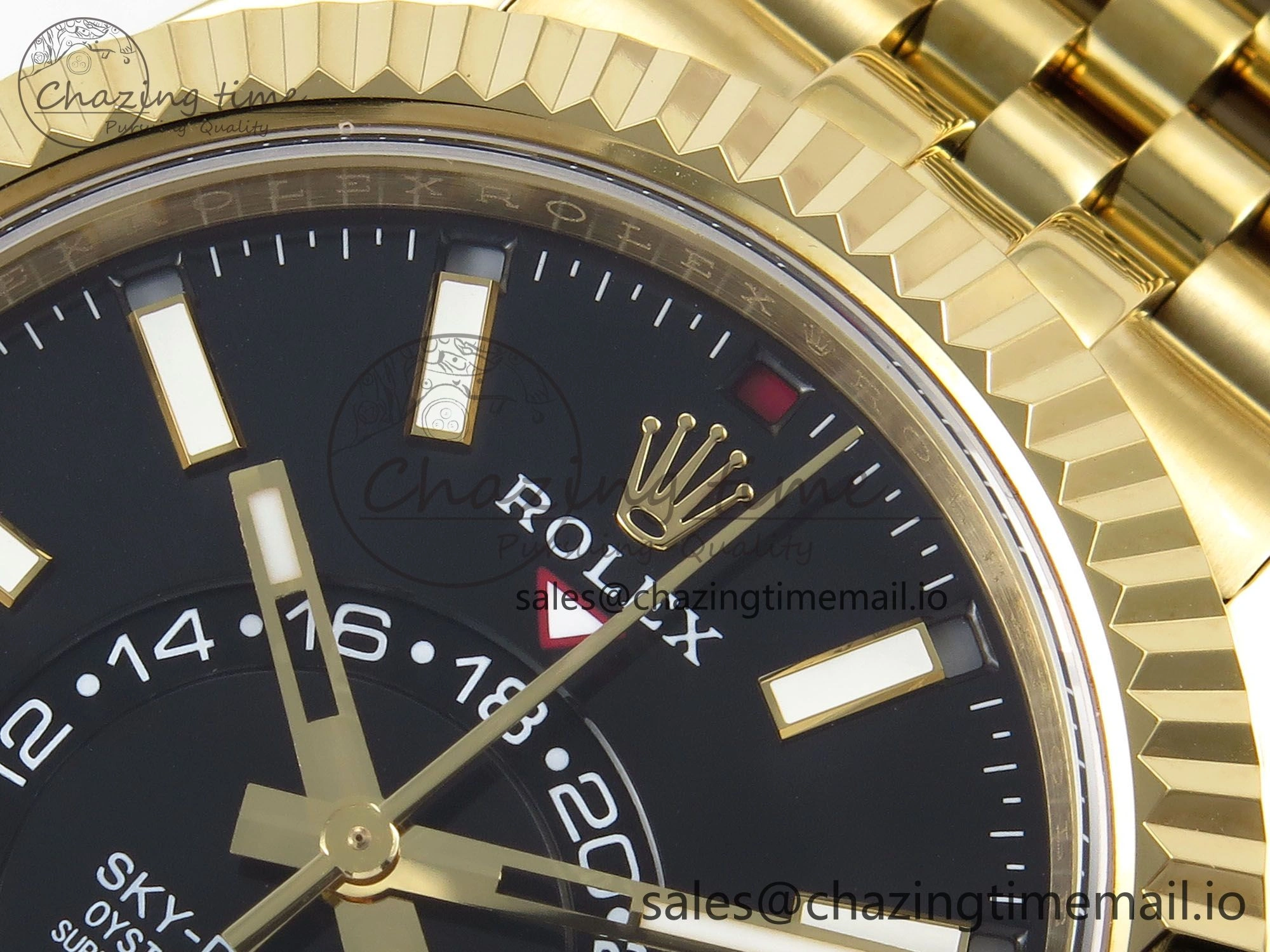 Comfortable Sky-Dweller YG Noob Best Edition Black Dial on YG Jubilee Bracelet A23J 1185