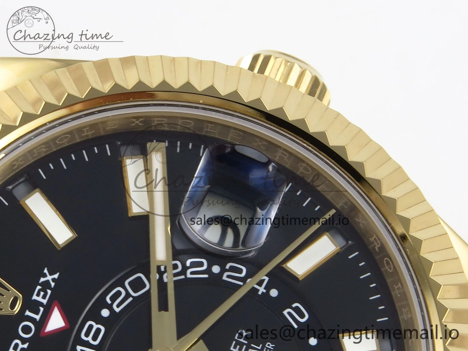Comfortable Sky-Dweller YG Noob Best Edition Black Dial on YG Jubilee Bracelet A23J 1185