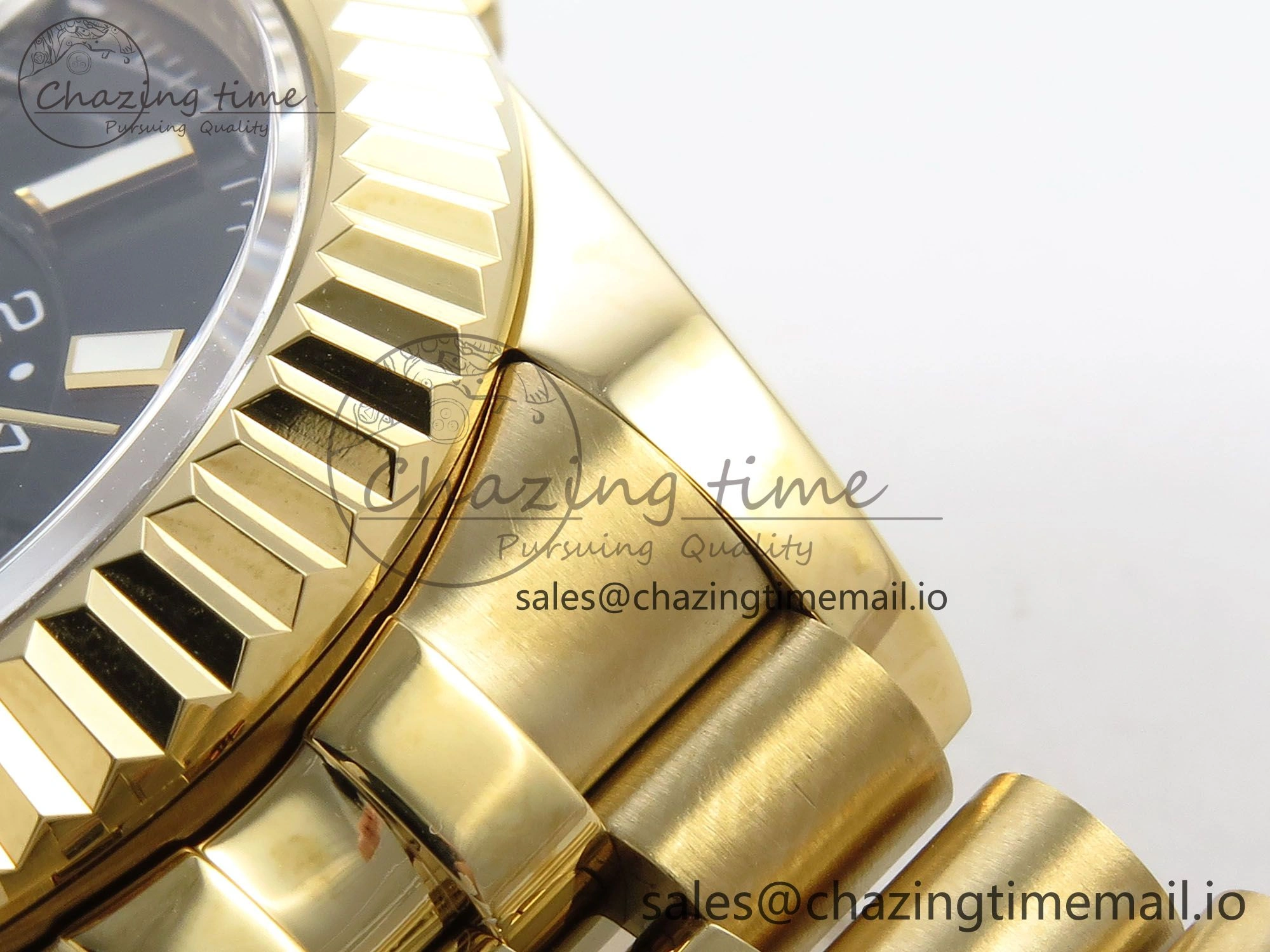 Comfortable Sky-Dweller YG Noob Best Edition Black Dial on YG Jubilee Bracelet A23J 1185