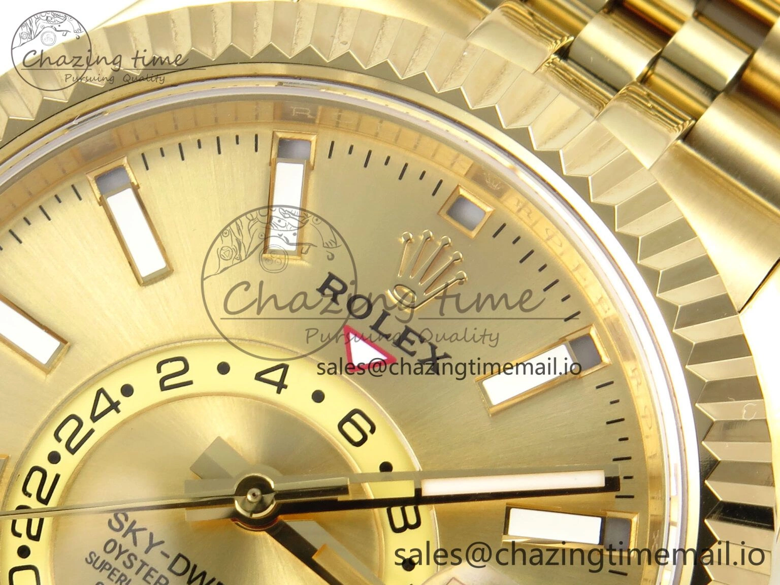 Sky-Dweller YG Noob Best Edition Gold Dial on YG Jubilee Bracelet A23J Soft 1184