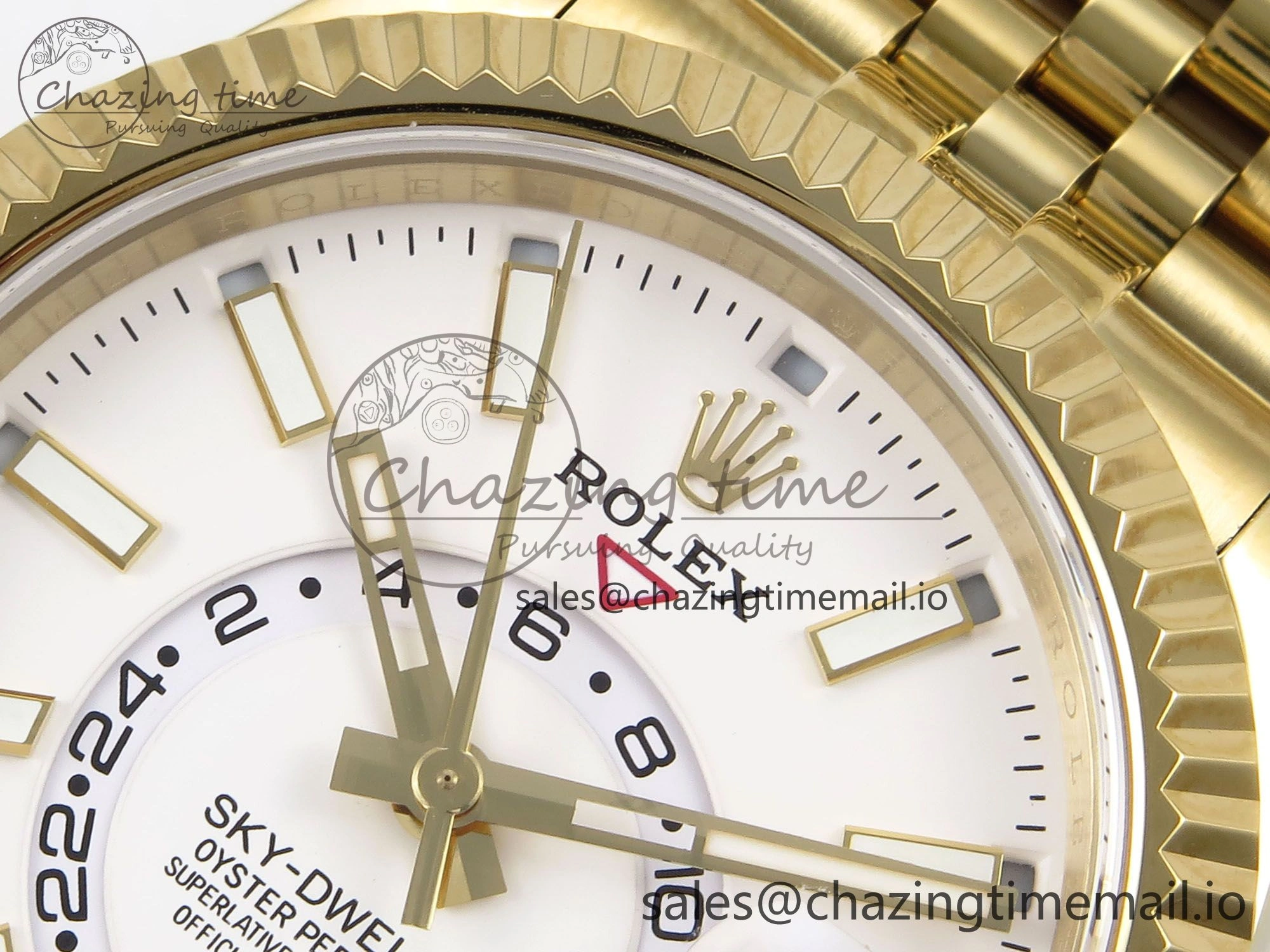 FreshLook Sky-Dweller YG Noob Best Edition White Dial on YG Jubilee Bracelet A23J 1182