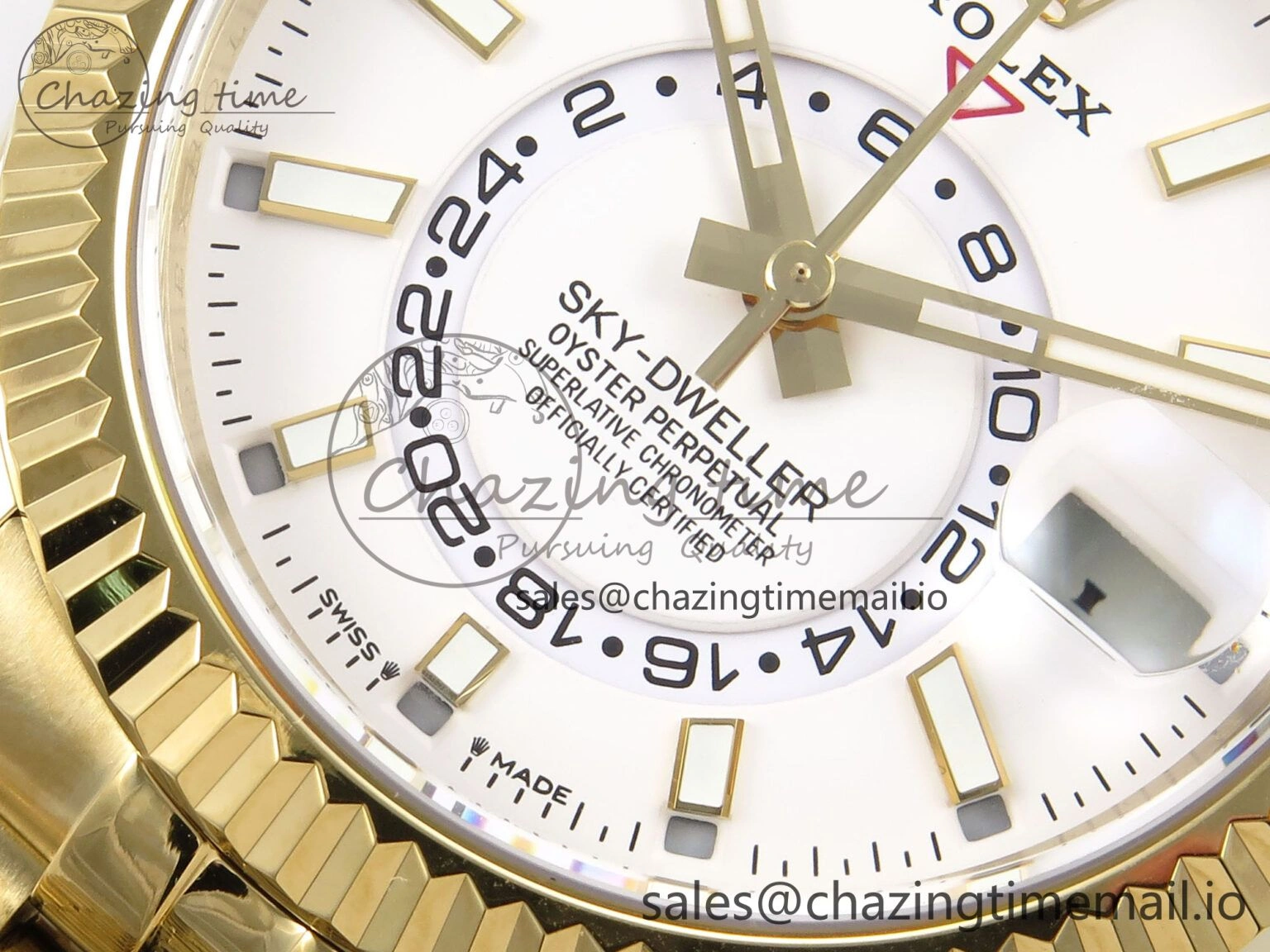 FreshLook Sky-Dweller YG Noob Best Edition White Dial on YG Jubilee Bracelet A23J 1182